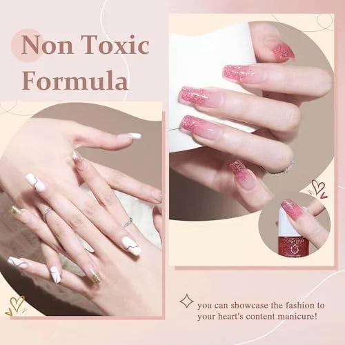 ست لاک ناخن اکلیلی آزونه، ست لاک ناخن ستاره ای براق، لاک ناخن خشک شونده سریع با پایه شفاف - طلایی نقره ای صورتی با ماندگاری طولانی بدون نیاز به UV برای طراحی ناخن، 4 عدد ست لاک ناخن اکلیلی آزونه، ست لاک ناخن ستاره ای براق، لاک ناخن خشک شونده سریع با پایه شفاف - طلایی نقره ای صورتی با ماندگاری طولانی بدون نیاز به UV برای طراحی ناخن، 4 عدد