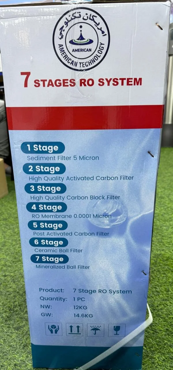 دستگاه تصفیه آب 7 مرحله ای اسمز معکوس 75G امریکن تکنولوژی دستگاه تصفیه آب 7 مرحله ای اسمز معکوس 75G امریکن تکنولوژی
