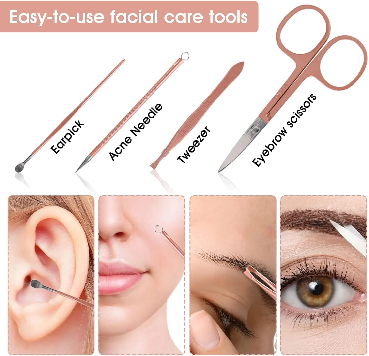 ست مانیکور قابل حمل 12 در 1 Azonee | ناخن گیر و ابزار زیبایی استیل ضد زنگ رزگلد ? کیف مسافرتی چرمی صورتی | کیت حرفه ای پدیکور برای استفاده در خانه، مسافرت و سالن | هدیه ای ایده آل ست مانیکور قابل حمل 12 در 1 Azonee | ناخن گیر و ابزار زیبایی استیل ضد زنگ رزگلد ? کیف مسافرتی چرمی صورتی | کیت حرفه ای پدیکور برای استفاده در خانه، مسافرت و سالن | هدیه ای ایده آل