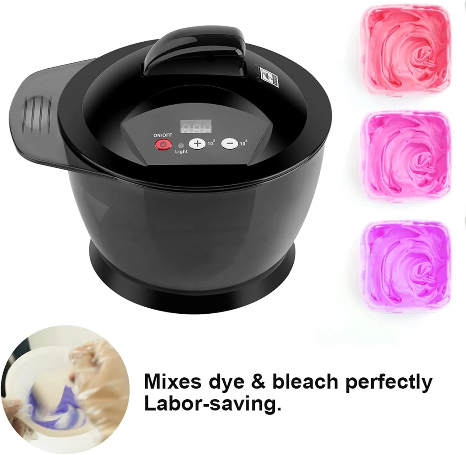 کاسه مخلوط کن رنگ مو برقی، 320 میلی لیتر، دارای صفحه نمایش LCD و قابل شارژ با USB، میکسر اتوماتیک برقی کرم مو، کاسه مخلوط کن رنگ مو مناسب استفاده در آرایشگاه، منزل و ابزارهای DIY به همراه دوشاخه آمریکایی کاسه مخلوط کن رنگ مو برقی، 320 میلی لیتر، دارای صفحه نمایش LCD و قابل شارژ با USB، میکسر اتوماتیک برقی کرم مو، کاسه مخلوط کن رنگ مو مناسب استفاده در آرایشگاه، منزل و ابزارهای DIY به همراه دوشاخه آمریکایی