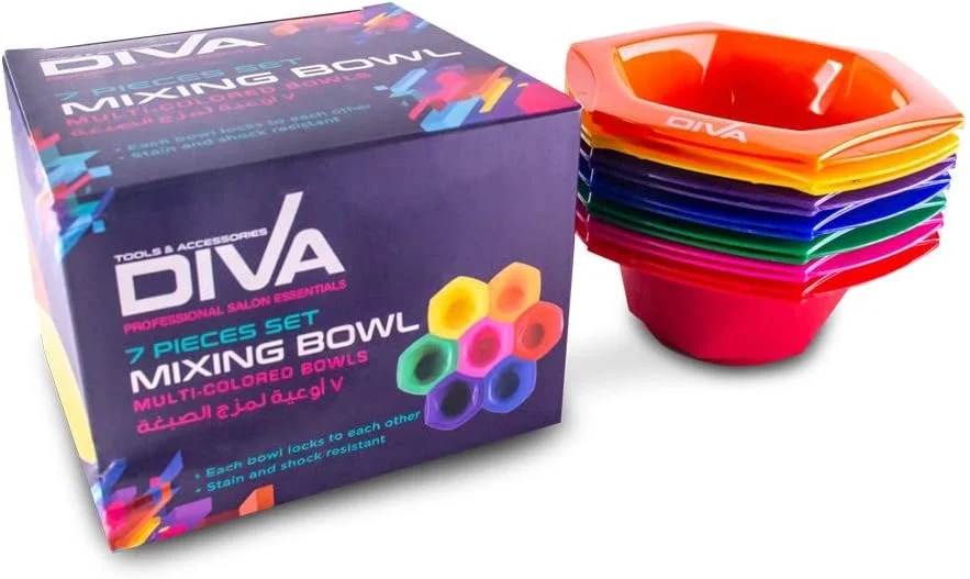 مجموعه کاسه رنگ مو دیوا رنگین کمانی – مجموعه 7 عددی کاسه های رنگ آمیزی مو با رنگ های متنوع برای استفاده در سالن، رنگ کردن مو، پلاستیک بادوام، تمیز کردن آسان، رنگ های متنوع و زنده، ابزار حرفه ای آرایشگری، ایده آل برای آرایشگران مجموعه کاسه رنگ مو دیوا رنگین کمانی – مجموعه 7 عددی کاسه های رنگ آمیزی مو با رنگ های متنوع برای استفاده در سالن، رنگ کردن مو، پلاستیک بادوام، تمیز کردن آسان، رنگ های متنوع و زنده، ابزار حرفه ای آرایشگری، ایده آل برای آرایشگران