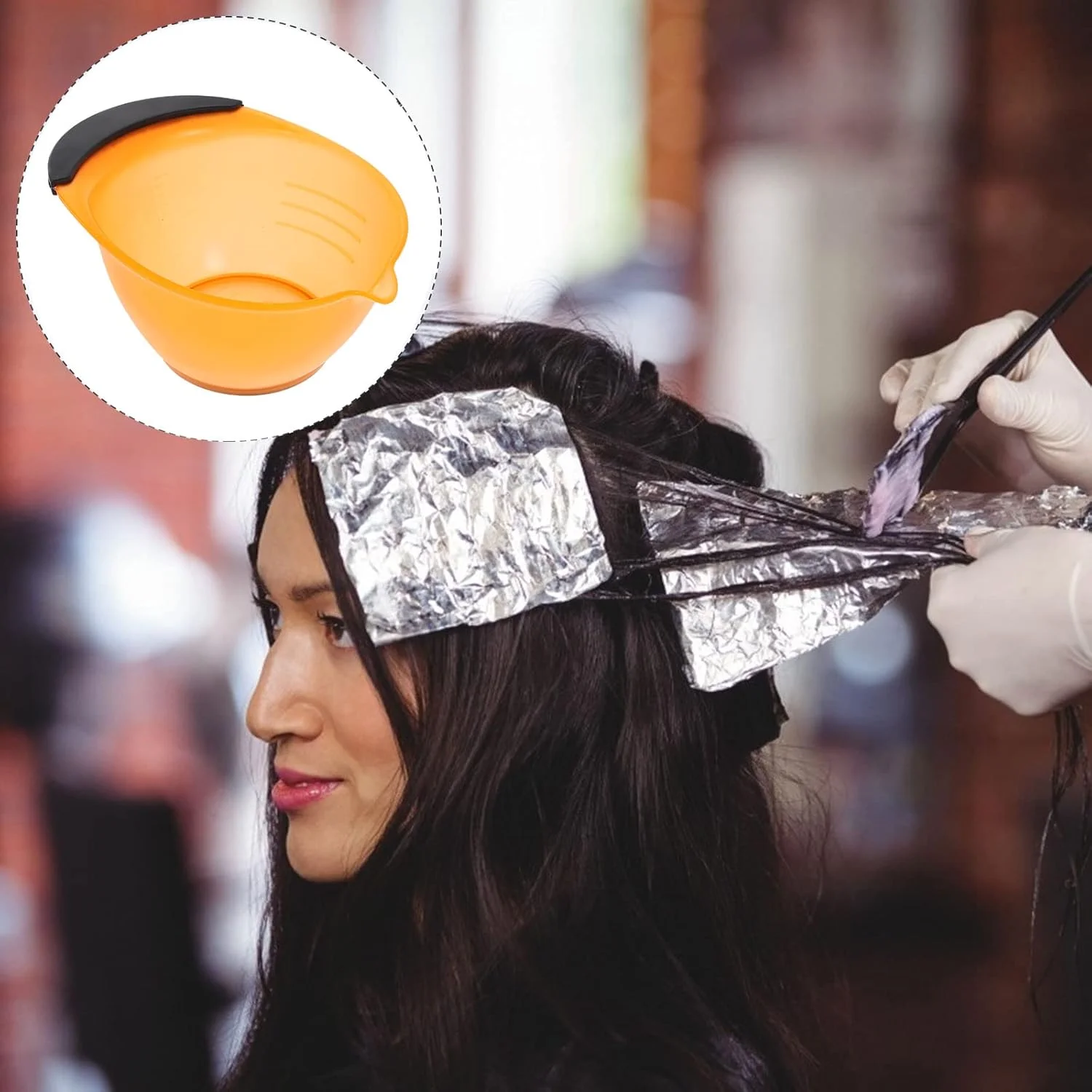 ست کاسه رنگ مو 5 عددی با دسته، مناسب برای رنگ کردن مو در خانه و سالن