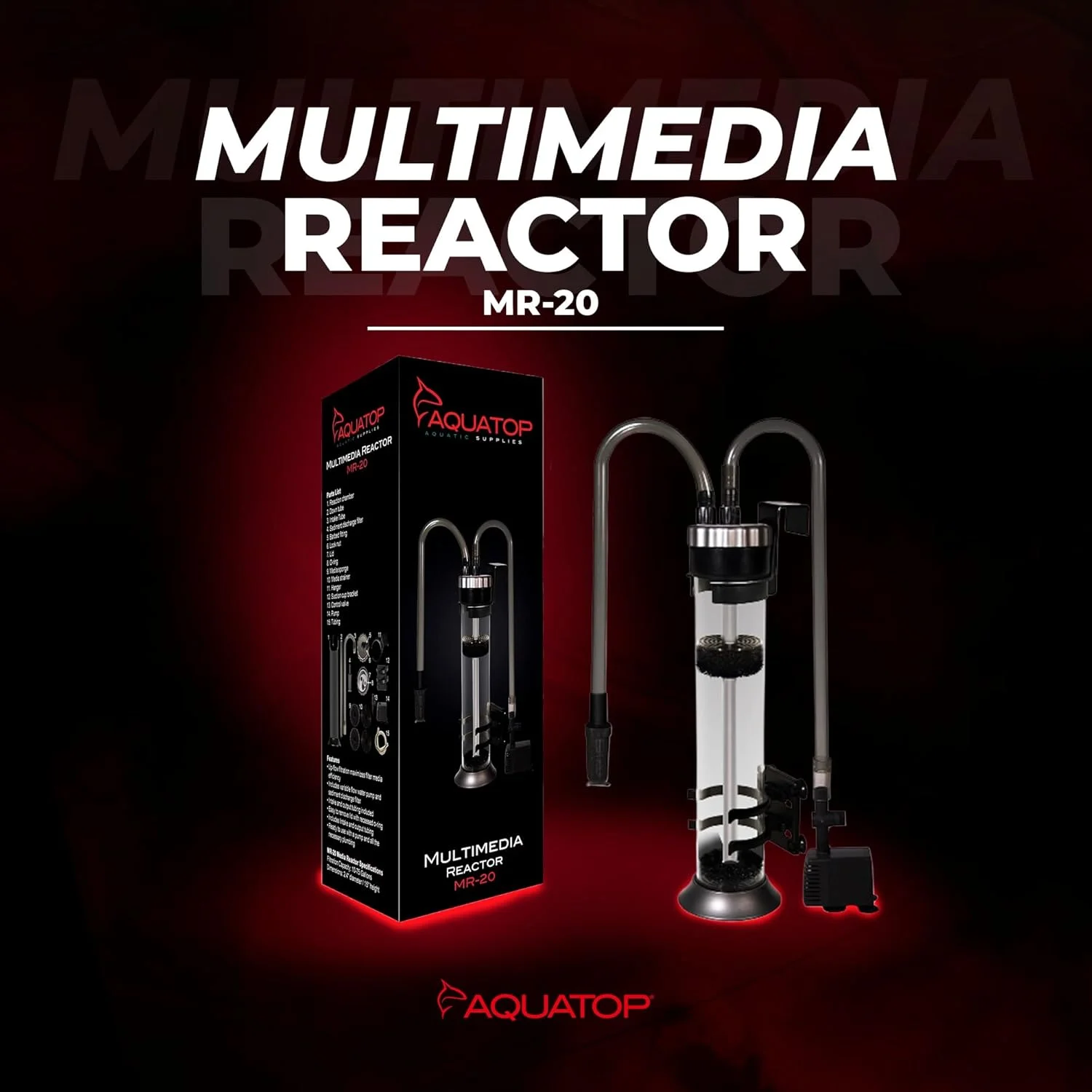 راکتور مدیا آکواتاپ با پمپ 95 GPH - برای تانک های 10-75 گالنی، فیلتراسیون جریان رو به بالا برای بازدهی، شامل پمپ آب قابل تنظیم، سیستم فیلتراسیون قابل اعتماد، MR-20 راکتور مدیا آکواتاپ با پمپ 95 GPH - برای تانک های 10-75 گالنی، فیلتراسیون جریان رو به بالا برای بازدهی، شامل پمپ آب قابل تنظیم، سیستم فیلتراسیون قابل اعتماد، MR-20