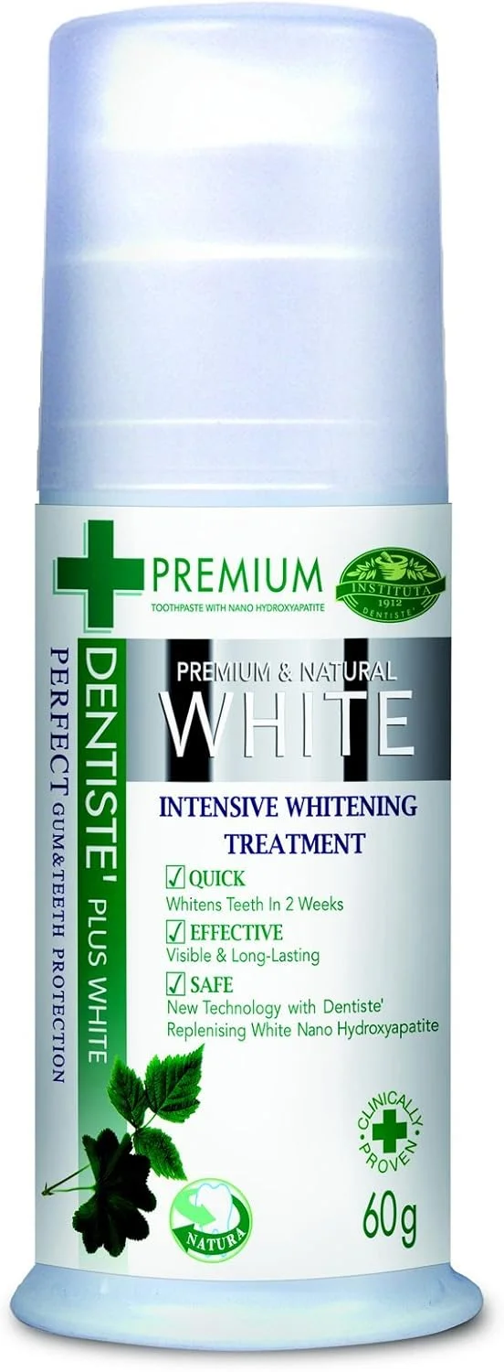 خمیر دندان سفید کننده قوی پمپی دنتسیته پریمیوم و طبیعی، 60 گرم