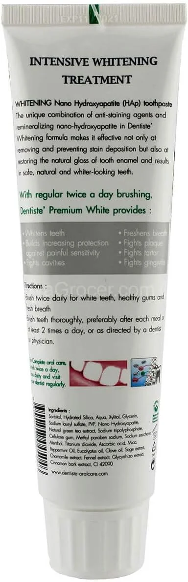 خمیر دندان سفید کننده پلاس پریمیوم و طبیعی دنتیسته 100 گرم | درمان سفید کننده قوی | سریع - موثر - ایمن