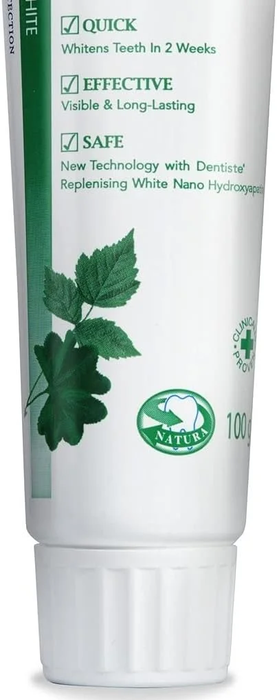 خمیر دندان سفید کننده پلاس پریمیوم و طبیعی دنتیسته 100 گرم | درمان سفید کننده قوی | سریع - موثر - ایمن