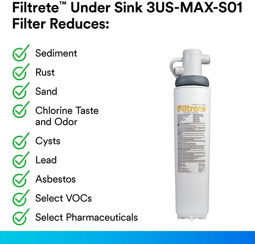 سیستم تصفیه آب زیر سینکی Filtrete مدل Maximum 3US-MAX-S01 سیستم تصفیه آب زیر سینکی Filtrete مدل Maximum 3US-MAX-S01