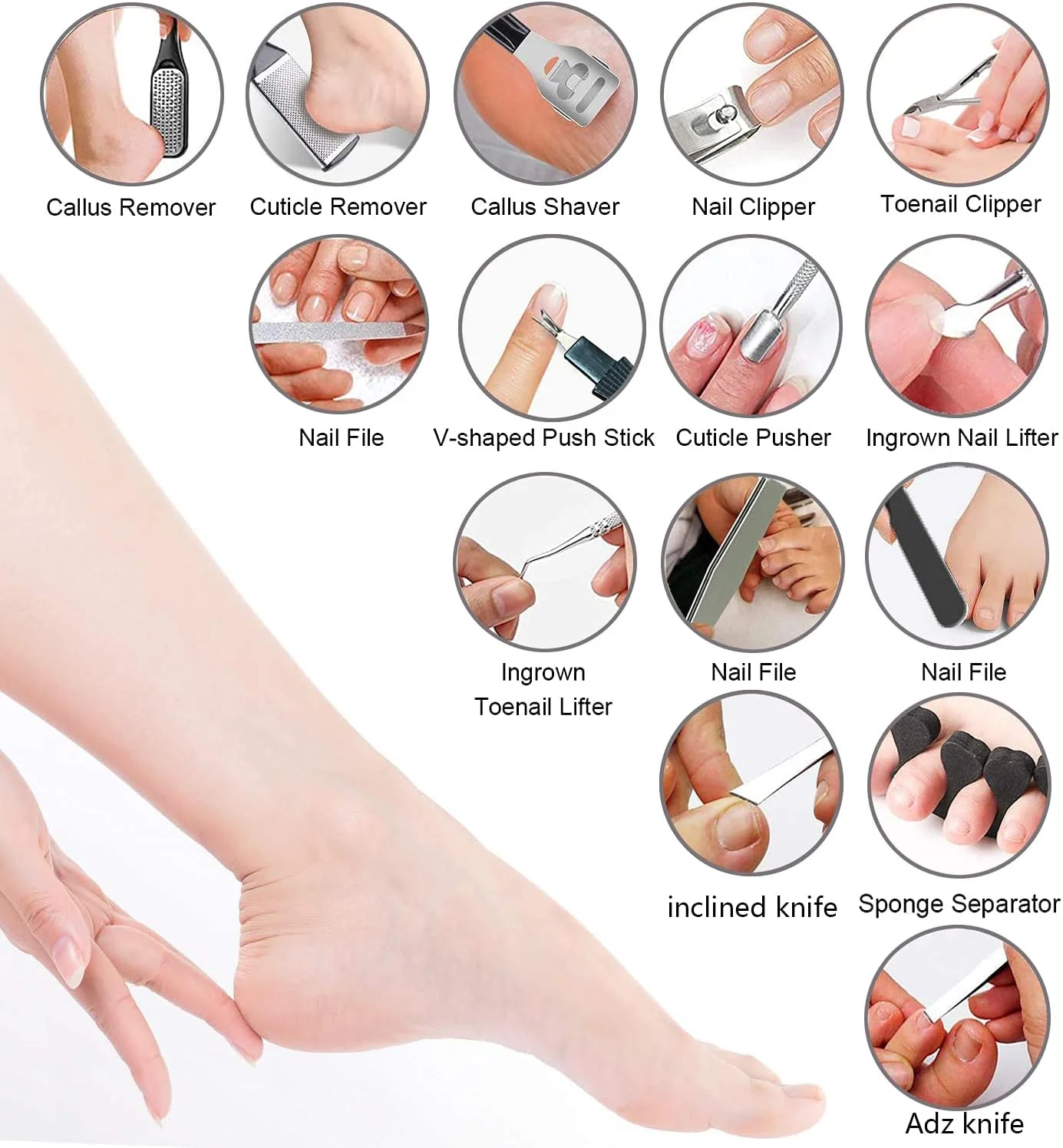 ست پدیکور 36 در 1 EKOCSIO، ابزار حرفه ای پدیکور سوهان پا از بین برنده پوست مرده پا برای مراقبت در منزل و سالن ست پدیکور 36 در 1 EKOCSIO، ابزار حرفه ای پدیکور سوهان پا از بین برنده پوست مرده پا برای مراقبت در منزل و سالن