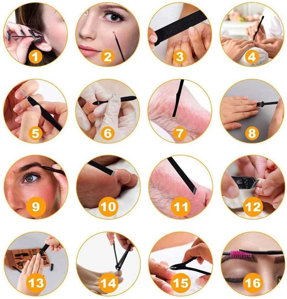 ست مانیکور و پدیکور ECVV، کیت 16 تکه مانیکور استیل ضد زنگ، ابزار مراقبت از ناخن، کیت حرفه ای ناخن گیر برای آقایان و بانوان ست مانیکور و پدیکور ECVV، کیت 16 تکه مانیکور استیل ضد زنگ، ابزار مراقبت از ناخن، کیت حرفه ای ناخن گیر برای آقایان و بانوان