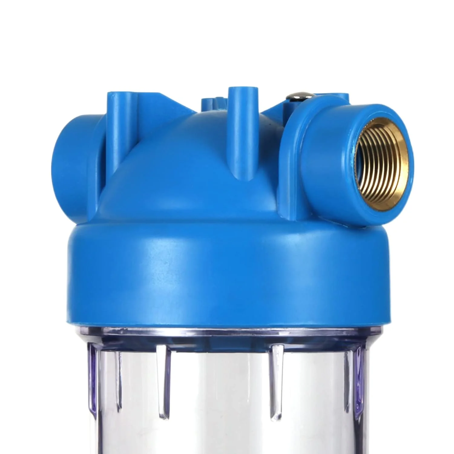 محفظه فیلتر شفاف 10 اینچی Geekpure برای کل خانه - پورت برنجی 3/4 اینچ NPT - مناسب برای فیلترهای 2.5 x 10 اینچ