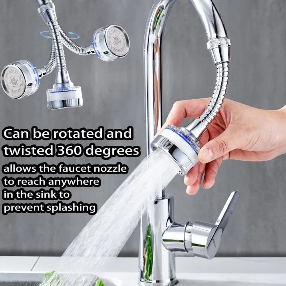 شیر آب فیلتر دار سینک گردان 360 درجه Goodern - شیر ضد پاشش با لوله افزایش طول و المنت های فیلتر