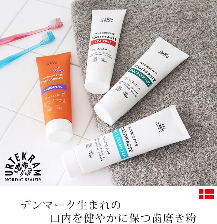 خمیر دندان کودک اورتکرام اورجینال، بدون فلوراید، 100% ارگانیک، وگان، مواد طبیعی، مراقبت ملایم از دهان، 75 میلی لیتر