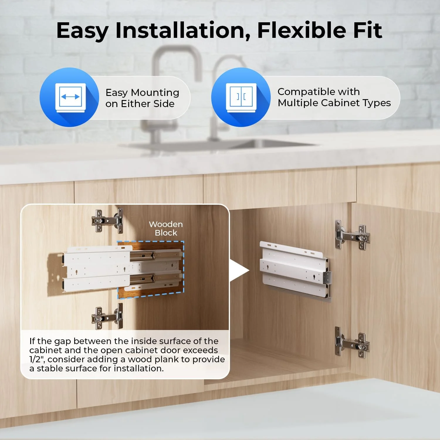 کیت نصب کشویی iSpring ASKRCC برای سیستم فیلتر آب اسمز معکوس زیر سینک، مناسب برای سری RCC
