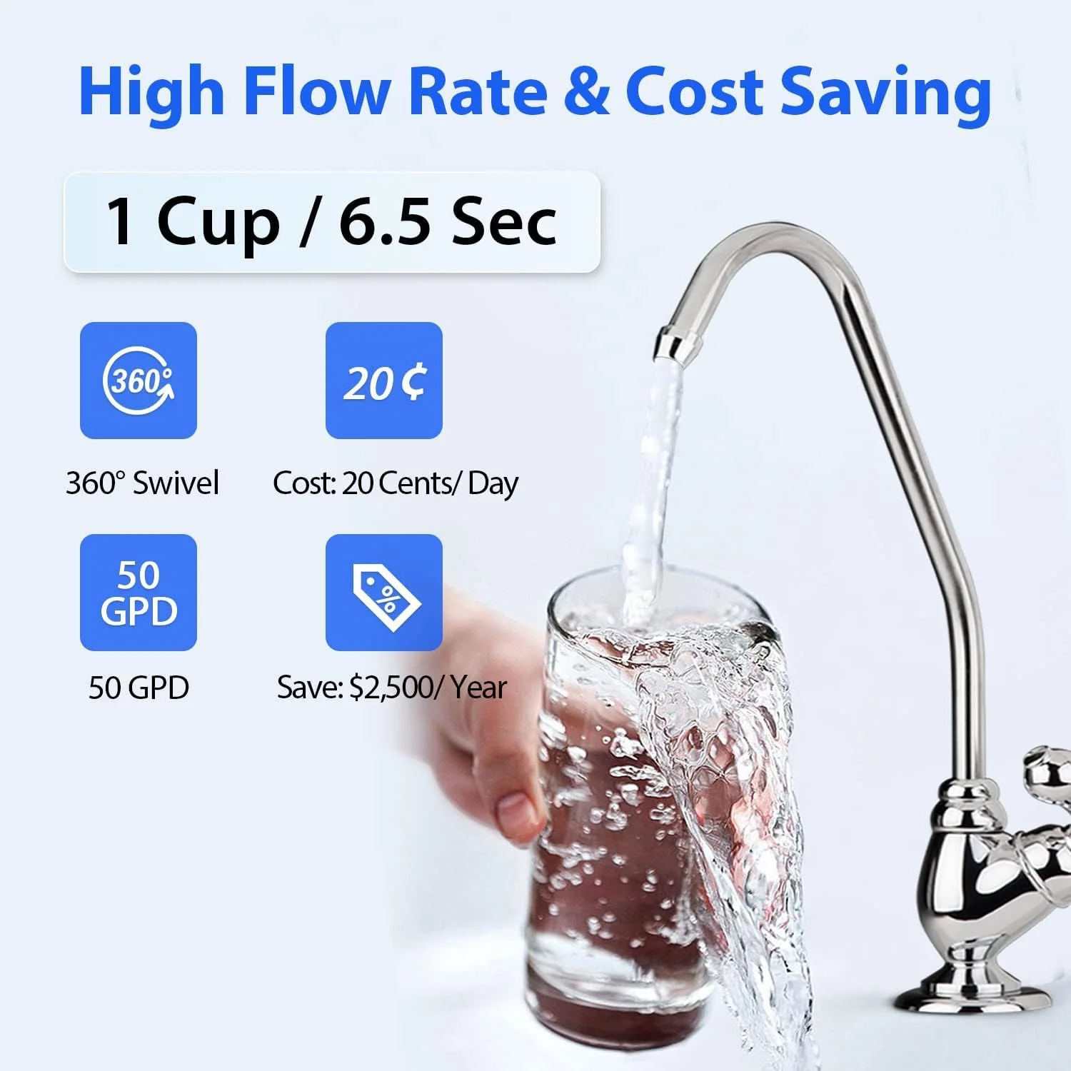 سیستم تصفیه آب آشامیدنی اسمز معکوس PureDrop RTW5AK-UV با فیلتر قلیایی و UV، سیستم فیلتر آب RO زیر سینک، سیستم فیلتر آب RO زیر سینک 7 مرحله ای با شیر سیستم تصفیه آب آشامیدنی اسمز معکوس PureDrop RTW5AK-UV با فیلتر قلیایی و UV، سیستم فیلتر آب RO زیر سینک، سیستم فیلتر آب RO زیر سینک 7 مرحله ای با شیر