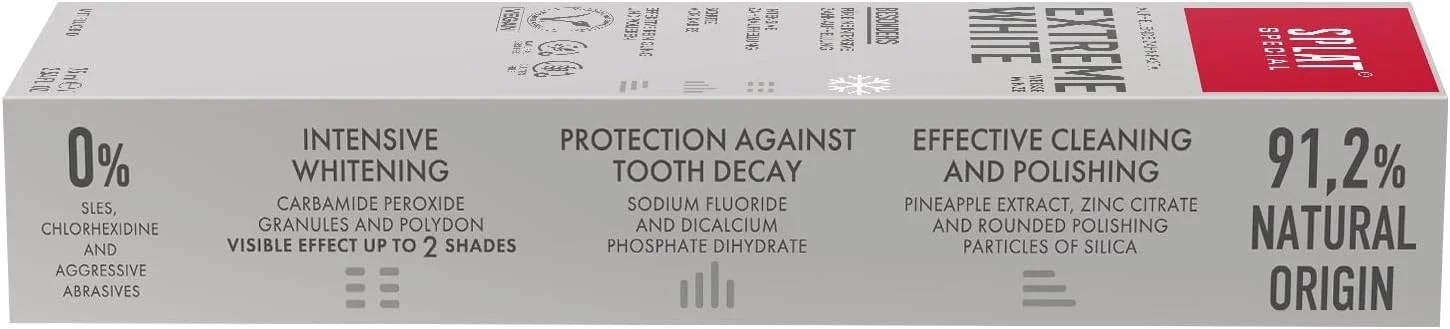 خمیر دندان سفید کننده قوی و ویژه Splat برای دندان های حساس | وگان | بدون گلوتن | 75 میلی لیتر (بسته 2 عددی)