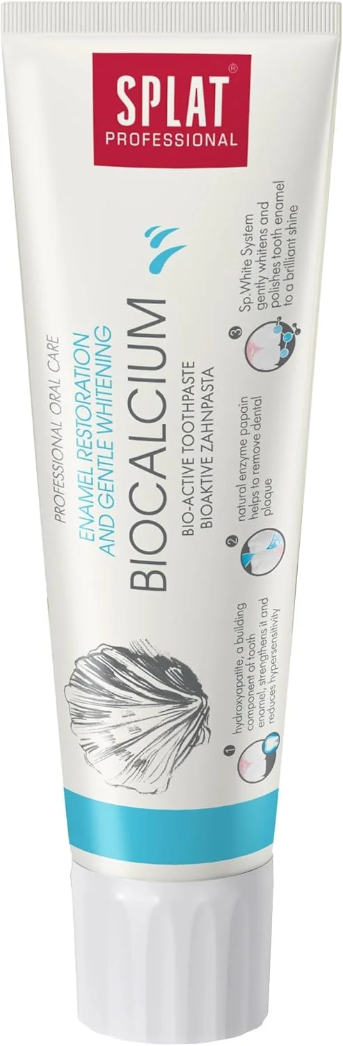 خمیر دندان حرفه ای بایوکلسیم SPLAT برای دندان های قوی و حساس، خمیر دندان طبیعی با کلسیم 100 میلی لیتر خمیر دندان حرفه ای بایوکلسیم SPLAT برای دندان های قوی و حساس، خمیر دندان طبیعی با کلسیم 100 میلی لیتر
