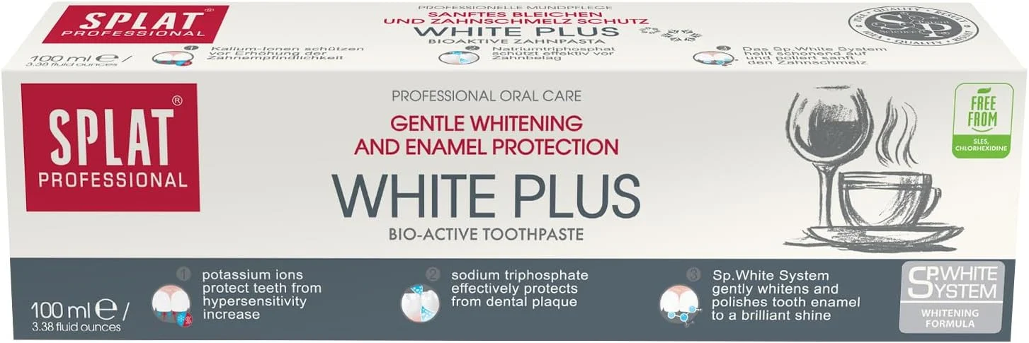 خمیر دندان سفید کننده وایت پلاس اسپلَت آلمان، 100 میلی لیتر