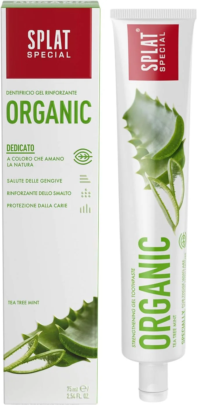 خمیر دندان ارگانیک درخت چای و نعناع اسپلات سری ویژه | ژل آلوئه ورا | محافظت از لثه | تقویت مینای دندان | محافظت از پوسیدگی و پلاک | طبیعی | فاقد پارابن، فلوراید، SLS/SLES | از بین برنده بوی بد دهان | 75 میلی لیتر خمیر دندان ارگانیک درخت چای و نعناع اسپلات سری ویژه | ژل آلوئه ورا | محافظت از لثه | تقویت مینای دندان | محافظت از پوسیدگی و پلاک | طبیعی | فاقد پارابن، فلوراید، SLS/SLES | از بین برنده بوی بد دهان | 75 میلی لیتر