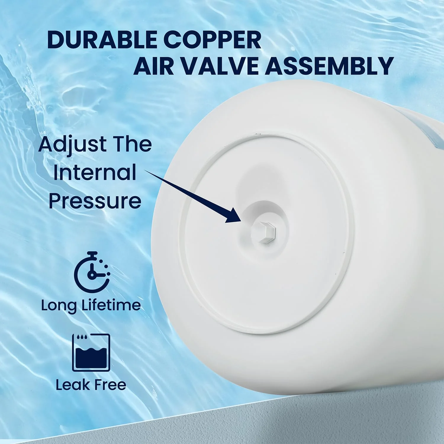 مخزن ذخیره آب تحت فشار 5 گالنی PUREPLUS برای سیستم های اسمز معکوس (RO)، سفید مخزن ذخیره آب تحت فشار 5 گالنی PUREPLUS برای سیستم های اسمز معکوس (RO)، سفید