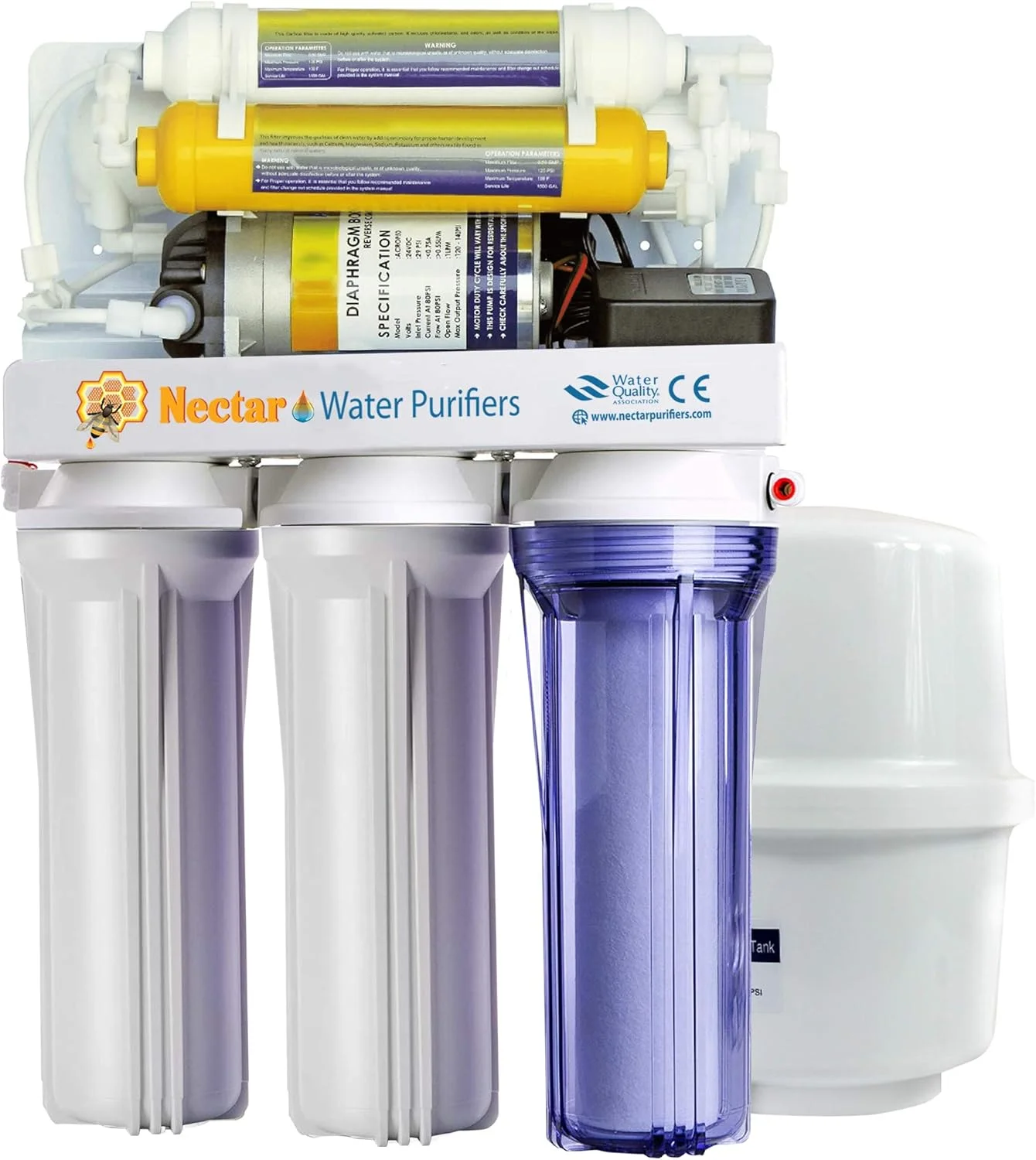 سیستم تصفیه آب آشامیدنی اسمز معکوس 6 مرحله ای نکتار (50 گالن در روز) سیستم تصفیه آب آشامیدنی اسمز معکوس 6 مرحله ای نکتار (50 گالن در روز)