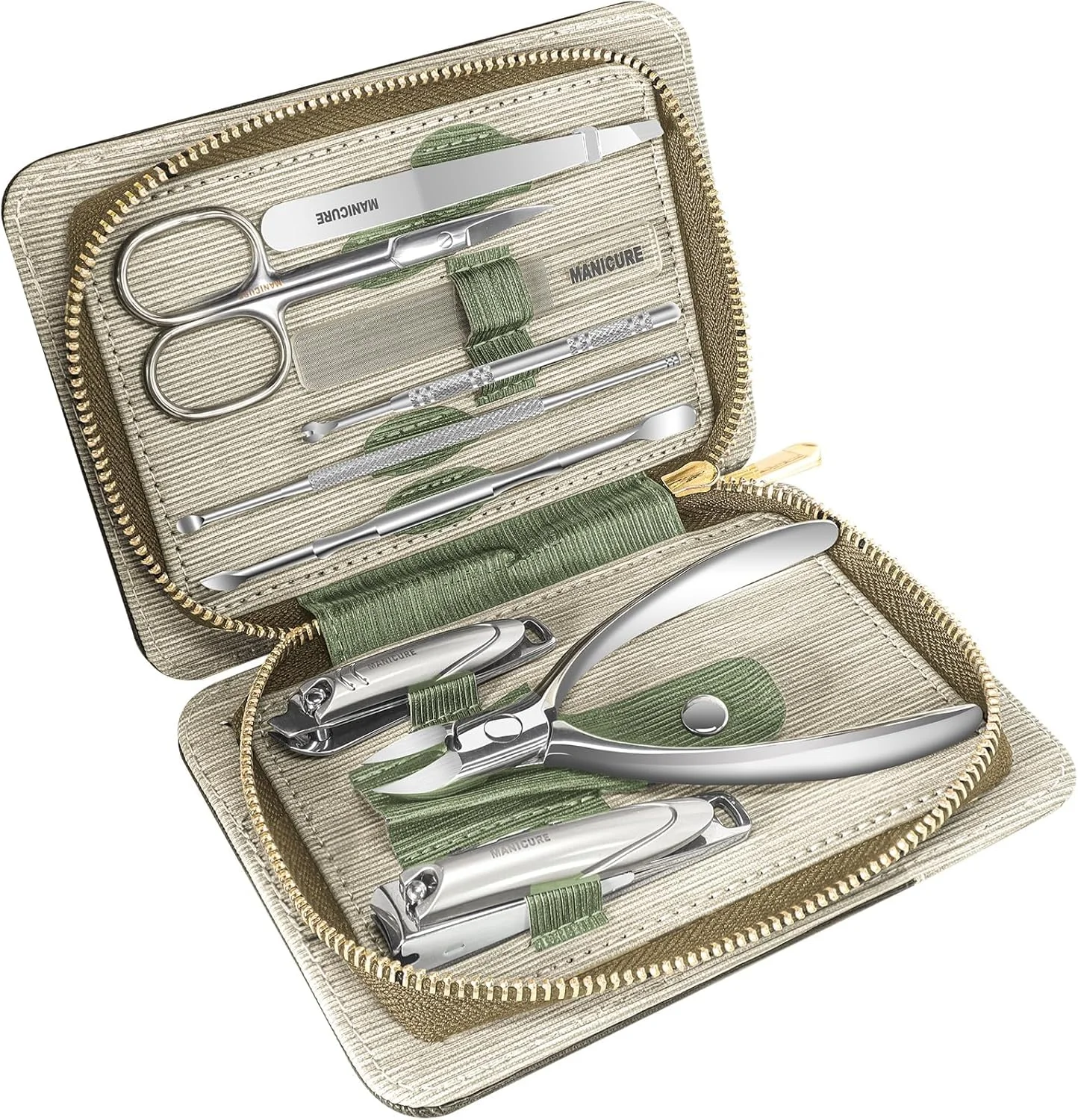 ست مانیکور 9 در 1 حرفه ای KASTWAVE، ست ناخن گیر استیل ضد زنگ با کیف چرمی PU، ست ناخن گیر انگشت و ناخن پا برای خانه، محل کار، مسافرت در فضای باز، هدیه دادن ست مانیکور 9 در 1 حرفه ای KASTWAVE، ست ناخن گیر استیل ضد زنگ با کیف چرمی PU، ست ناخن گیر انگشت و ناخن پا برای خانه، محل کار، مسافرت در فضای باز، هدیه دادن