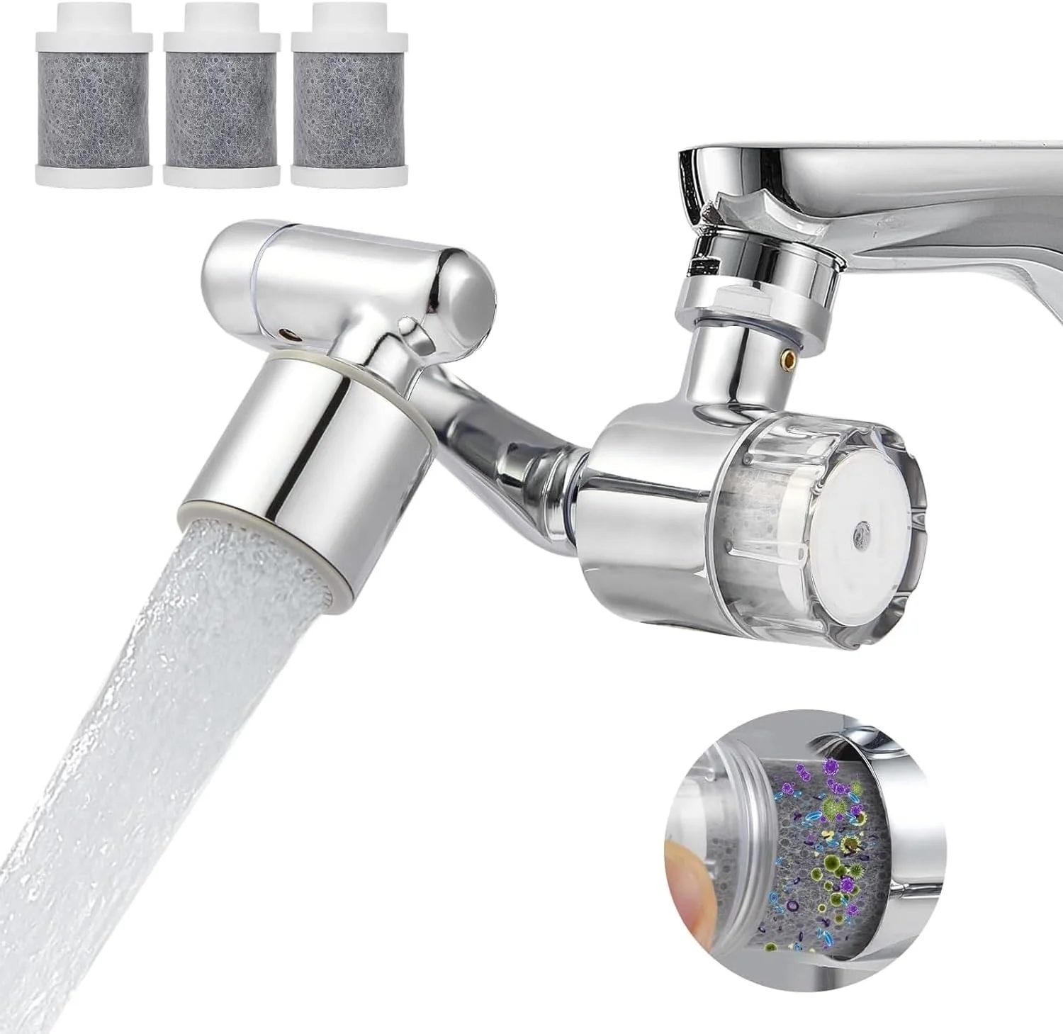 فیلتر آب شیر آب Loiisgy، بازوی چرخان 1080 درجه، کاهش 99% کلر، دارای 2 حالت اسپری، نرم کننده آب برای شستشوی صورت در حمام، مناسب پوست های حساس (شامل 3 عدد فیلتر جایگزین) فیلتر آب شیر آب Loiisgy، بازوی چرخان 1080 درجه، کاهش 99% کلر، دارای 2 حالت اسپری، نرم کننده آب برای شستشوی صورت در حمام، مناسب پوست های حساس (شامل 3 عدد فیلتر جایگزین)