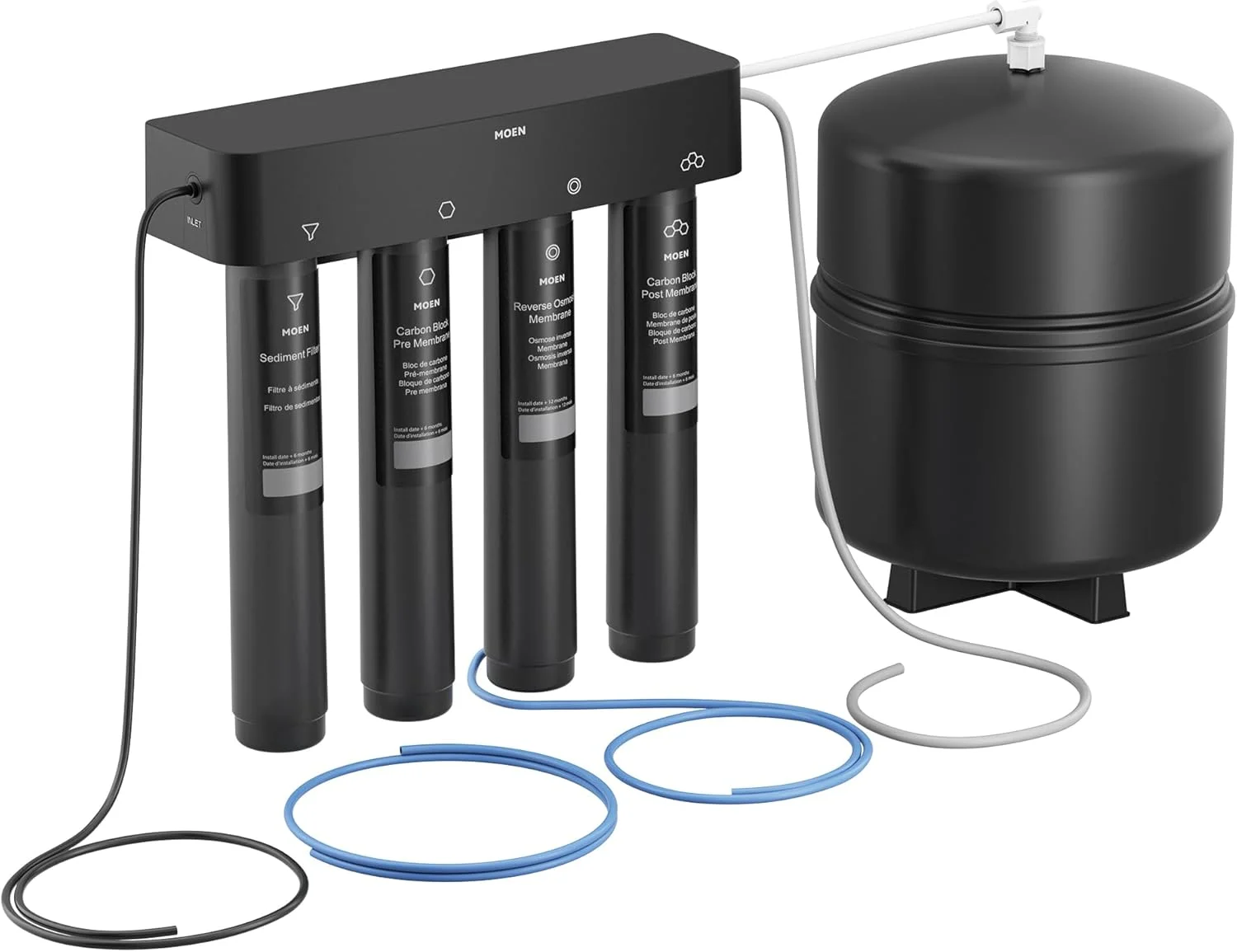 سیستم تصفیه آب اسمز معکوس 4 مرحله ای زیر سینک موئن مدل F9900 سیستم تصفیه آب اسمز معکوس 4 مرحله ای زیر سینک موئن مدل F9900