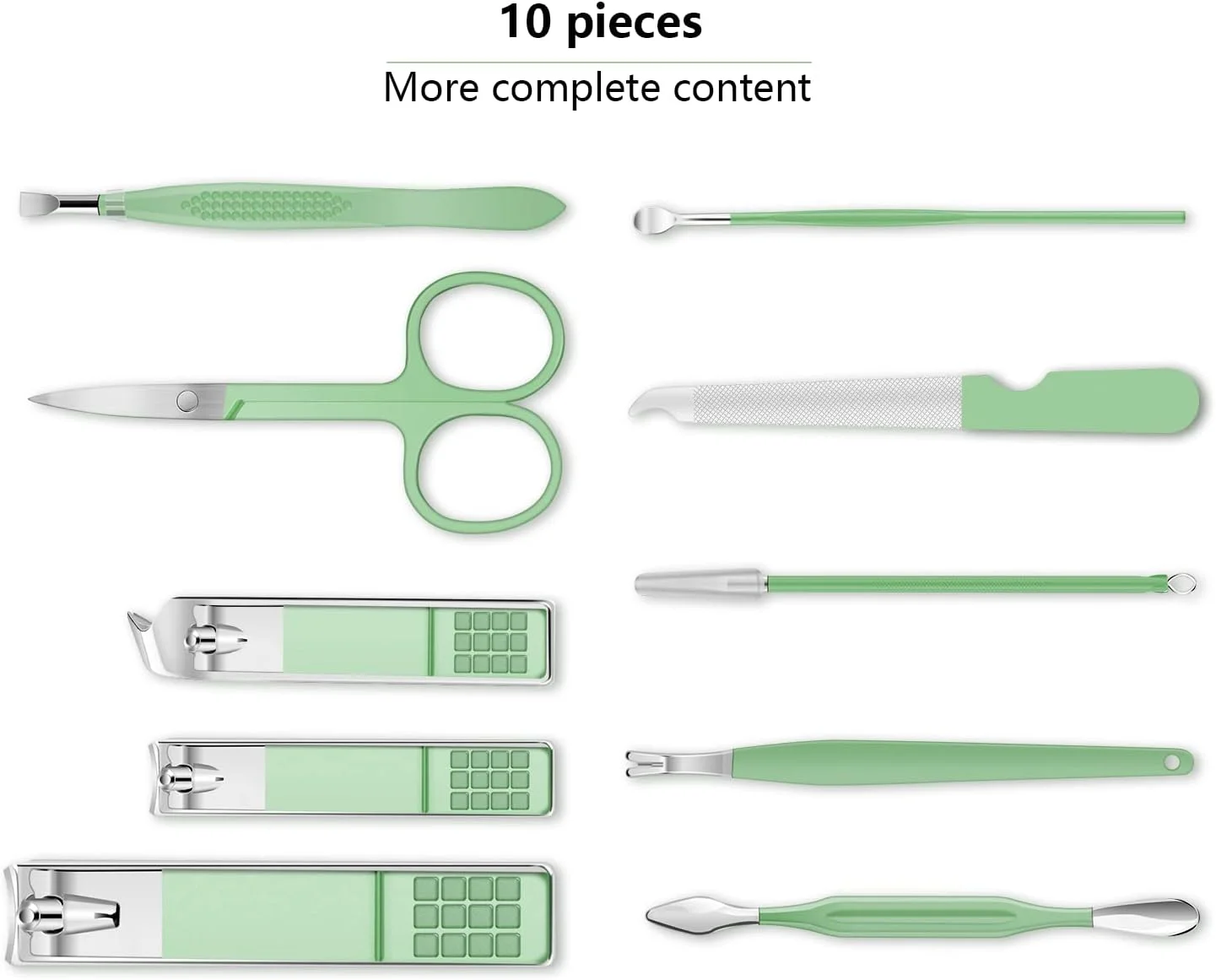 ست مانیکور 10 تکه Keiby Citom، کیت حرفه ای ناخن گیر، ابزار مراقبت از پدیکور - ابزار نظافت استیل ضد زنگ برای مسافرت (سبز) ست مانیکور 10 تکه Keiby Citom، کیت حرفه ای ناخن گیر، ابزار مراقبت از پدیکور - ابزار نظافت استیل ضد زنگ برای مسافرت (سبز)
