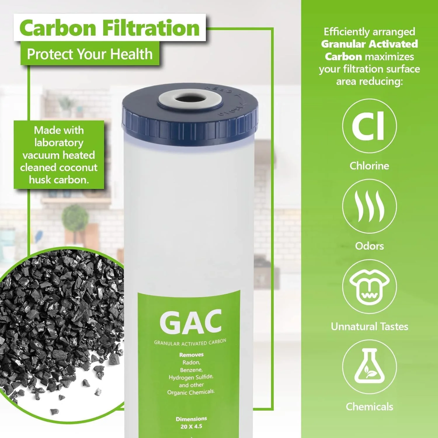 ست فیلتر آب کل خانه پوری پرو - کیت جایگزینی 3 مرحله ای - فیلترهای کارتریج با ظرفیت بالا رسوب، زغال چوب، کربن - فیلتر آب 1 تا 5 میکرون - 4.5 اینچ در 20 اینچ (PP+CTO+GAC) ست فیلتر آب کل خانه پوری پرو - کیت جایگزینی 3 مرحله ای - فیلترهای کارتریج با ظرفیت بالا رسوب، زغال چوب، کربن - فیلتر آب 1 تا 5 میکرون - 4.5 اینچ در 20 اینچ (PP+CTO+GAC)