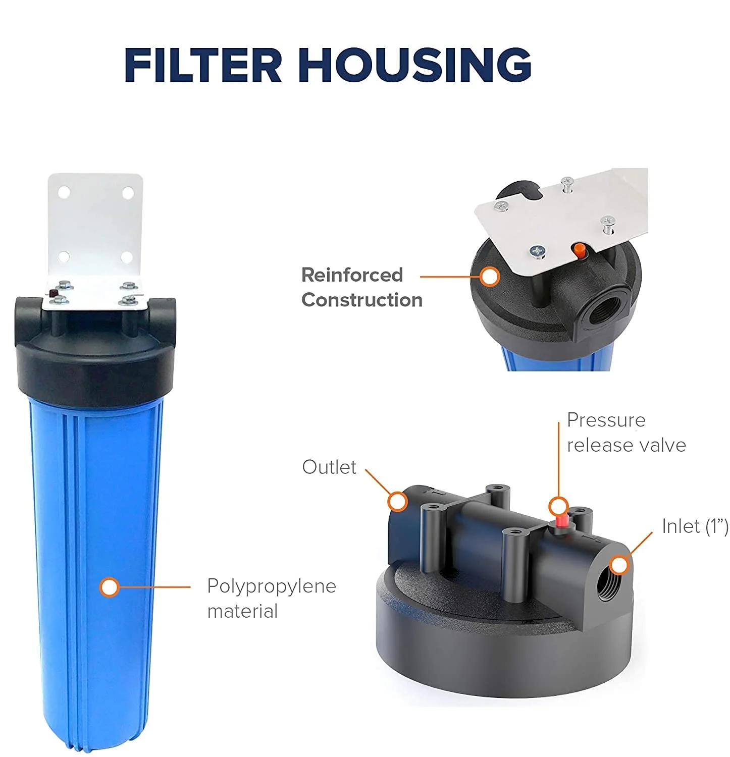 سیستم فیلتراسیون آب کل خانه پوری پرو جامبو با محفظه Big Blue و اتصال 1 اینچی به همراه آچار، 10 اینچ در 4.5 اینچ (20 اینچ - تک)