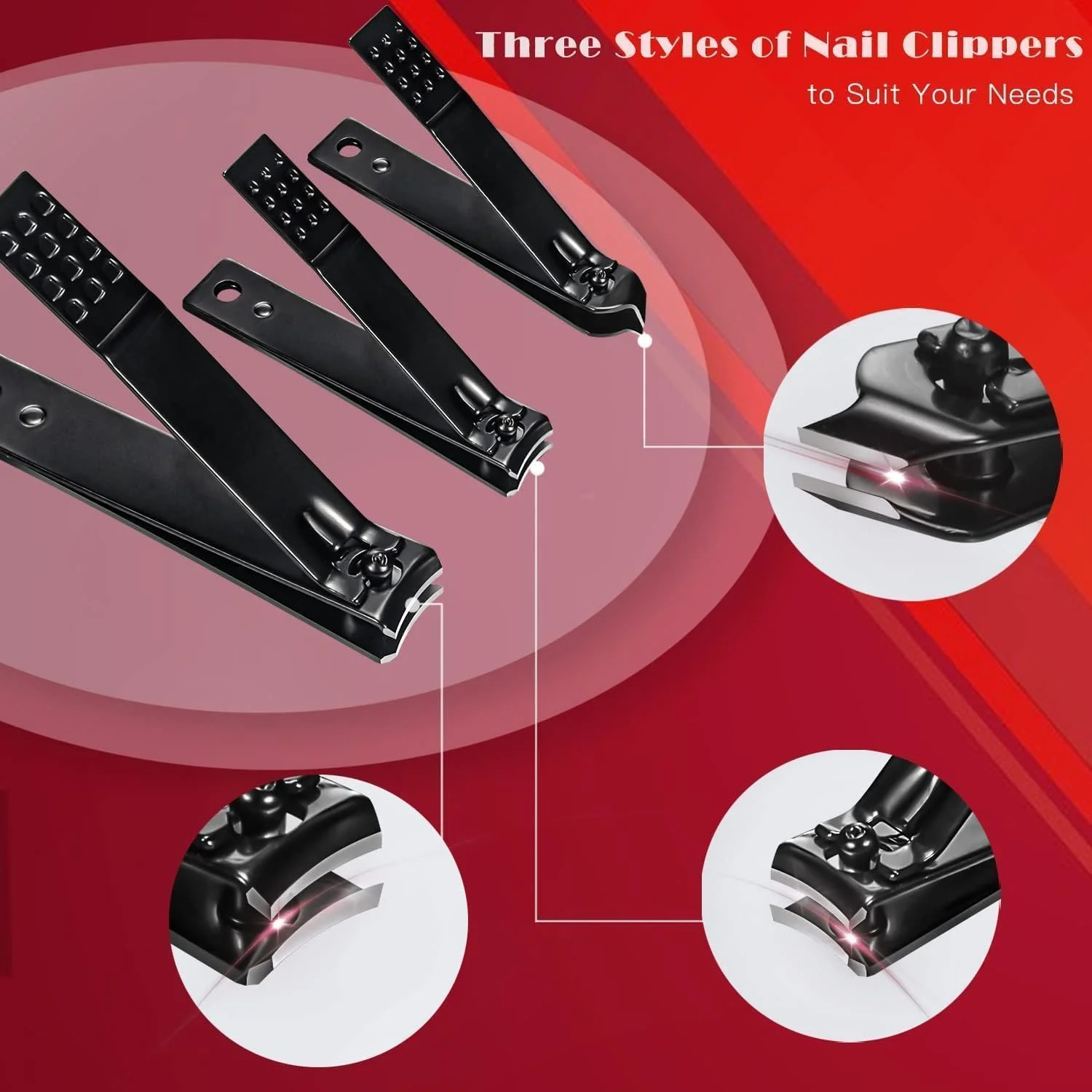 ست مانیکور McMola، ست 18 تکه ناخن گیر پدیکور، ست مراقبت از ناخن، ابزار حرفه ای مانیکور، هدیه ای برای مردان، زنان، دوستان و والدین (مشکی و قرمز) ست مانیکور McMola، ست 18 تکه ناخن گیر پدیکور، ست مراقبت از ناخن، ابزار حرفه ای مانیکور، هدیه ای برای مردان، زنان، دوستان و والدین (مشکی و قرمز)