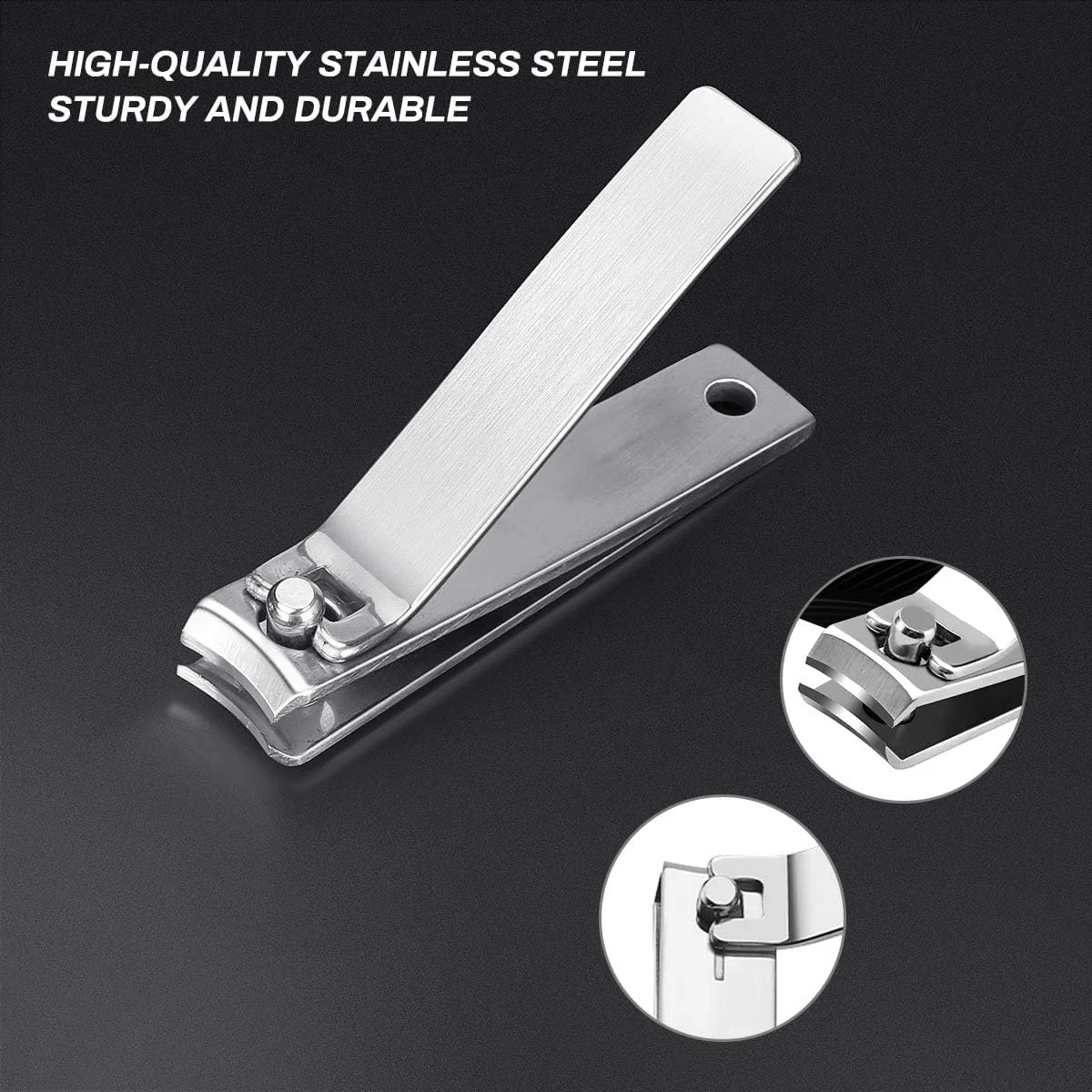 ست مانیکور NALACAL، ست 21 تکه ناخن گیر پدیکور استیل ضد زنگ، ست مانیکور حرفه ای برای مردان و زنان، ابزار مراقبت از ناخن، کیت های نظافت شخصی مسافرتی خانگی با کیف چرمی (مشکی)