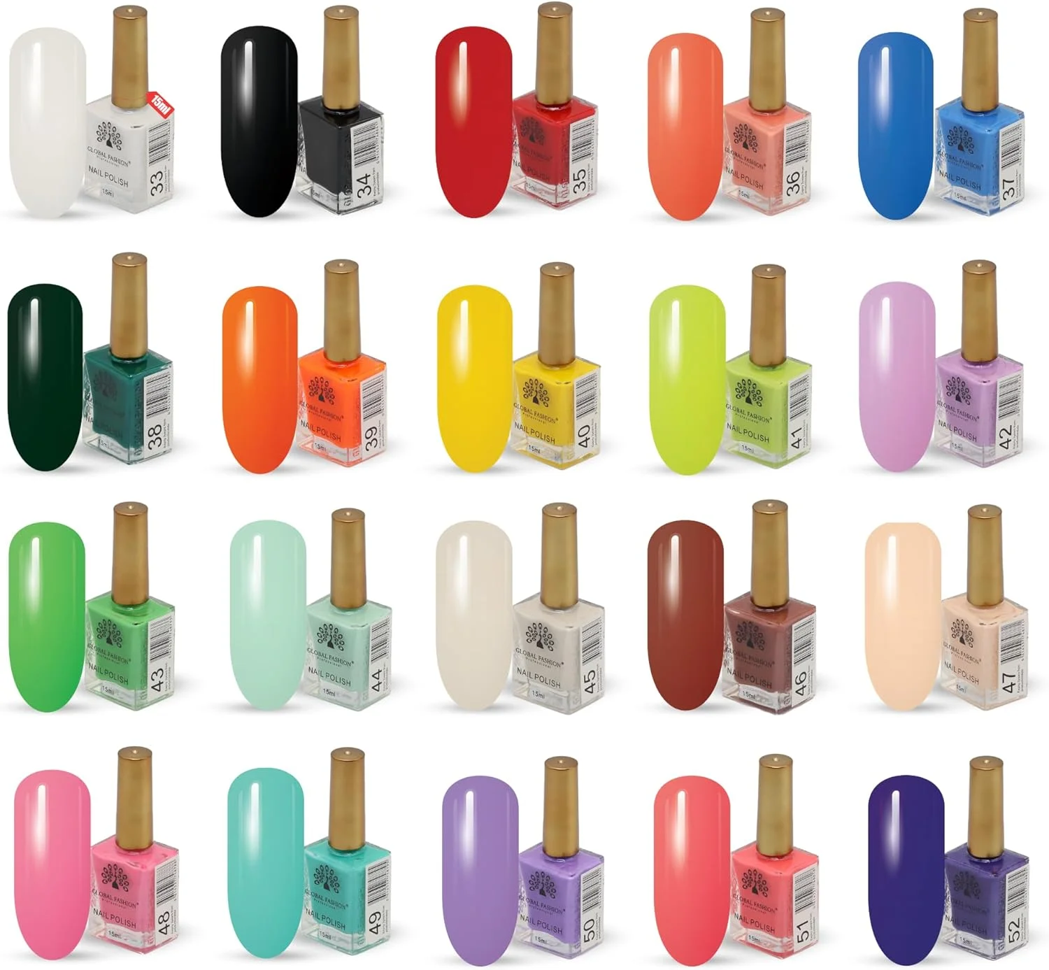 ست لاک ناخن 15 میلی لیتری – 20 رنگ زنده برای زنان، مانیکور و پدیکور، ماندگاری طولانی، مقاوم در برابر لب پر شدن، خشک شدن سریع، وگان، بدون تست حیوانی، با کیفیت سالن (شکوفه های عجیب و غریب، 20 رنگ)