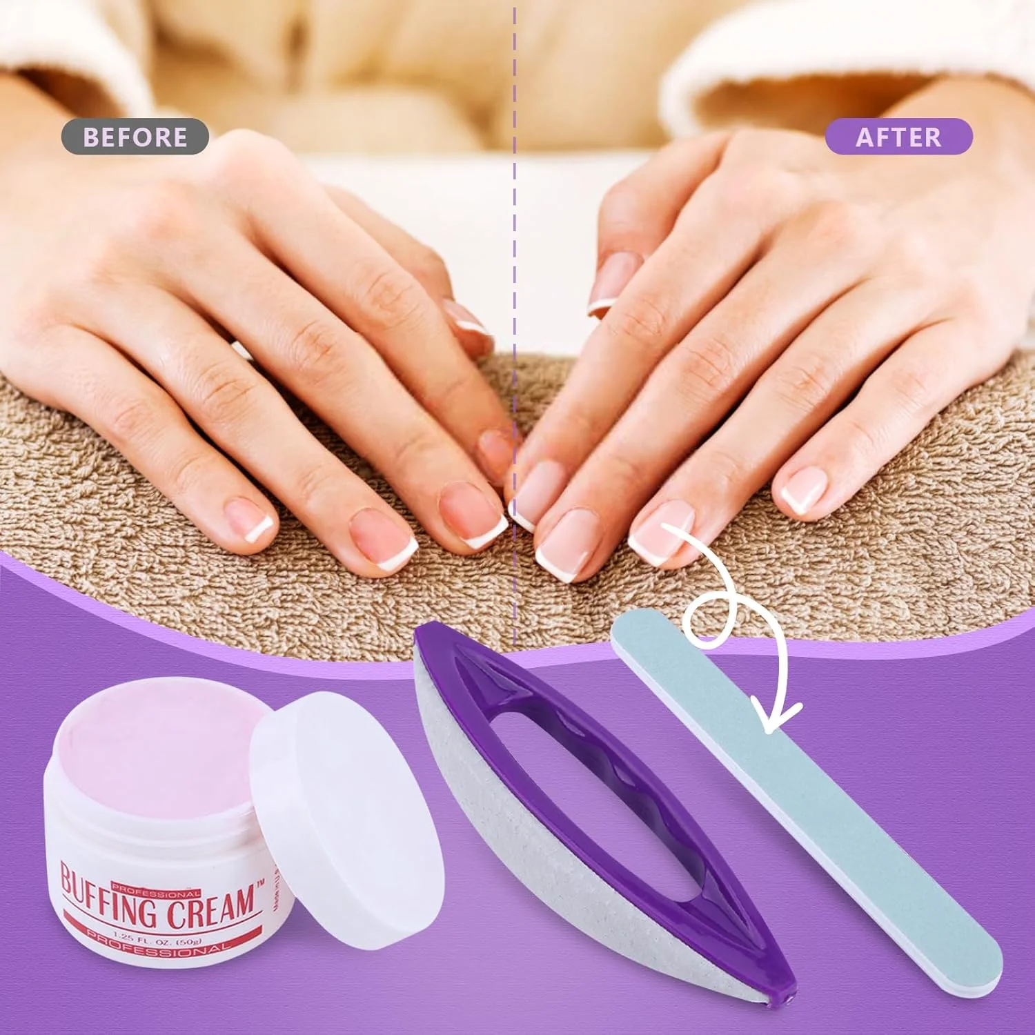 ست پولیش مانیکور Semme، کرم بافرینگ هنر ناخن + بافر برس ناخن + مجموعه ابزار مراقبت از ناخن نوار پولیش برای سالن حرفه ای مانیکور پدیکور