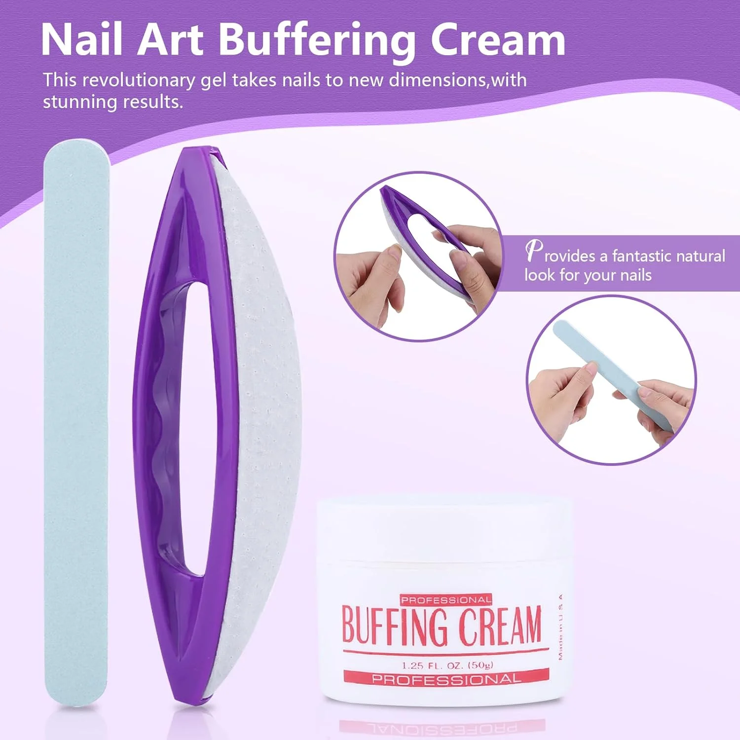 ست پولیش مانیکور Semme، کرم بافرینگ هنر ناخن + بافر برس ناخن + مجموعه ابزار مراقبت از ناخن نوار پولیش برای سالن حرفه ای مانیکور پدیکور