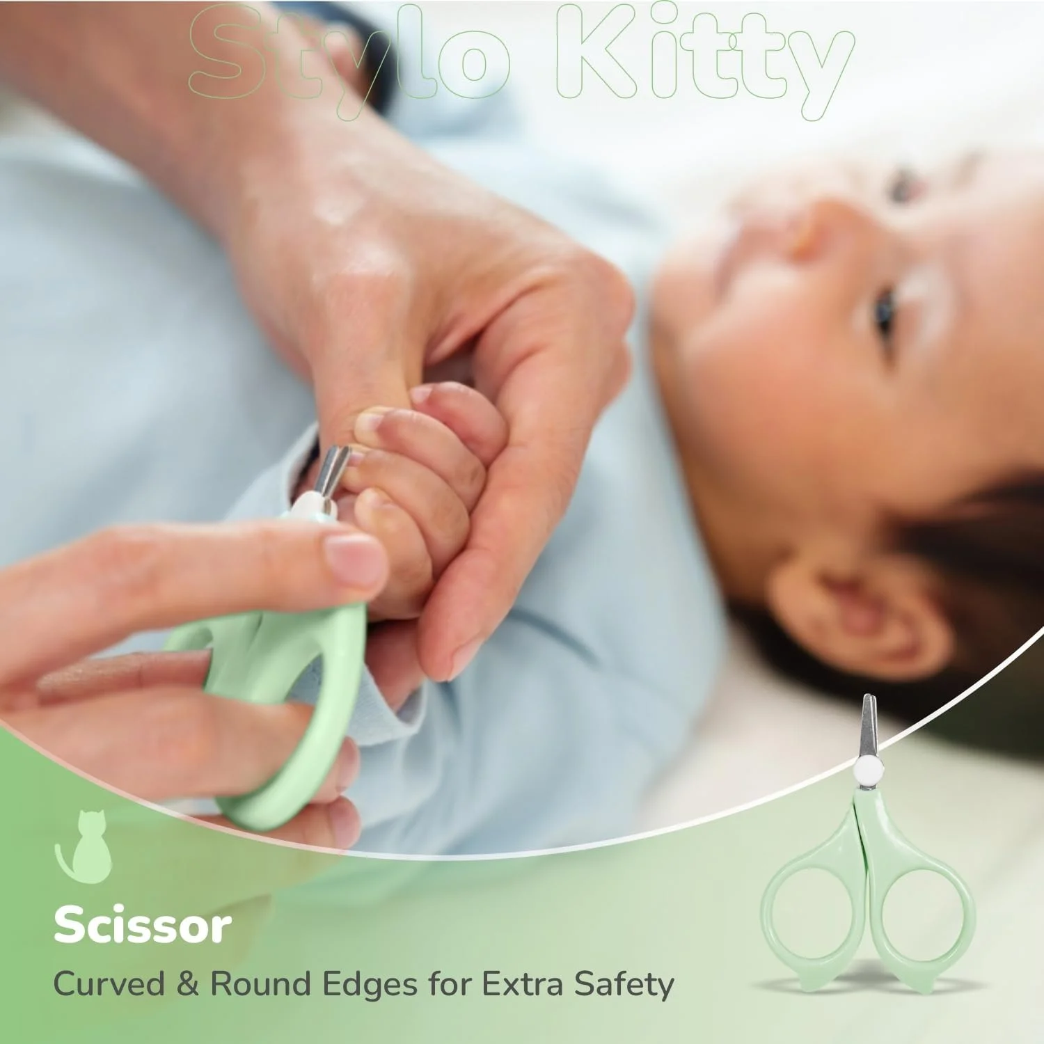 ست مانیکور 4 در 1 نوزاد R for Rabbit Stylo Kitty، شامل ناخن گیر کودک، موچین، سوهان و قیچی (سبز) ست مانیکور 4 در 1 نوزاد R for Rabbit Stylo Kitty، شامل ناخن گیر کودک، موچین، سوهان و قیچی (سبز)