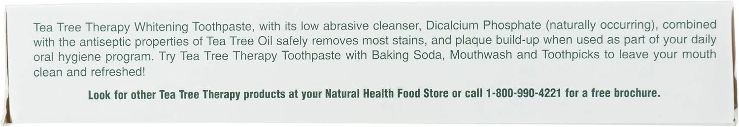 خمیر دندان سفید کننده طبیعی Tea Tree Therapy، حاوی روغن درخت چای، 85 گرم