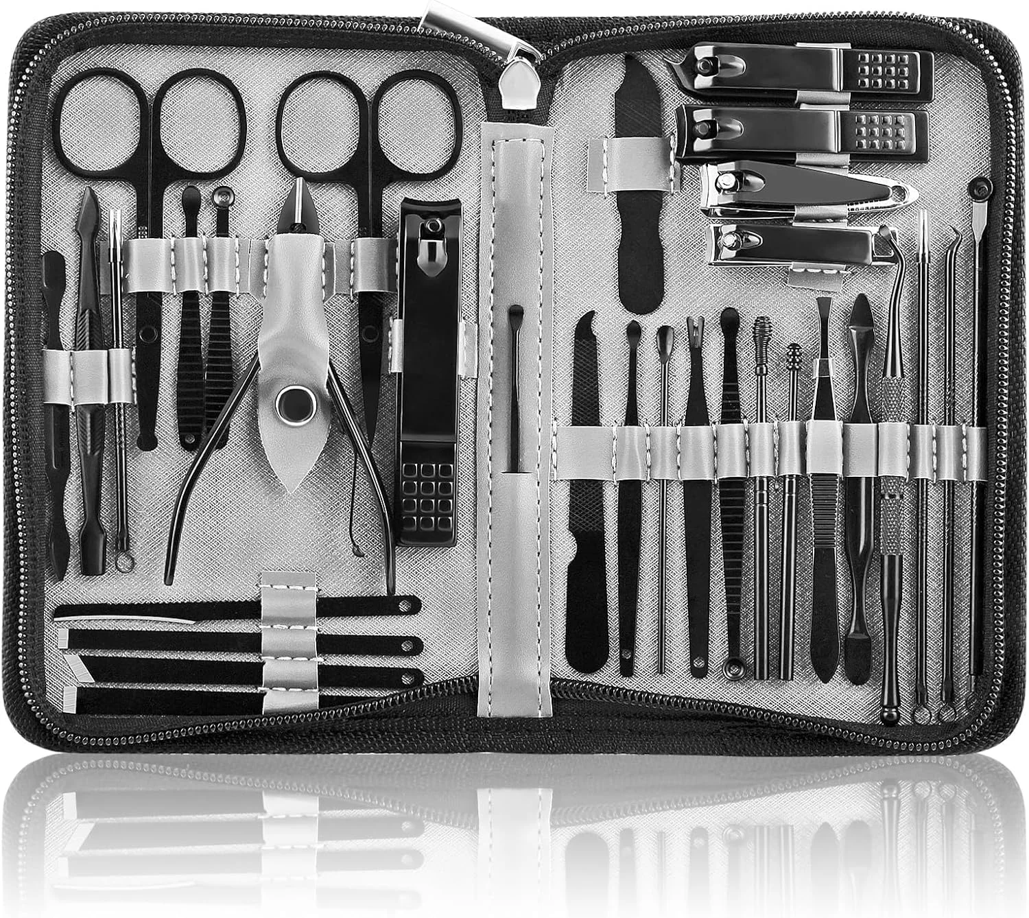 ست مسافرتی و پیرایشی ناخن حرفه ای استیل ضد زنگ، 32 تکه ابزار مراقبت از پا، ست مانیکور و پدیکور ابزار ناخن، ابزار پیرایشی استیل ضد زنگ، مناسب برای مسافرت ست مسافرتی و پیرایشی ناخن حرفه ای استیل ضد زنگ، 32 تکه ابزار مراقبت از پا، ست مانیکور و پدیکور ابزار ناخن، ابزار پیرایشی استیل ضد زنگ، مناسب برای مسافرت