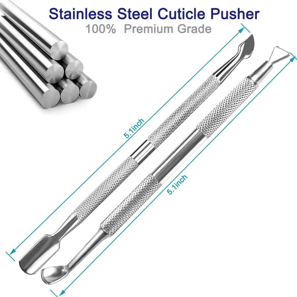 ست عقبراننده کوتیکول Pingispower، 2 عدد ابزار حرفهای استیل ضد زنگ برای برش و حذف کوتیکول، ست مانیکور بادوام برای ناخنهای دست و پا بانوان ست عقبراننده کوتیکول Pingispower، 2 عدد ابزار حرفهای استیل ضد زنگ برای برش و حذف کوتیکول، ست مانیکور بادوام برای ناخنهای دست و پا بانوان