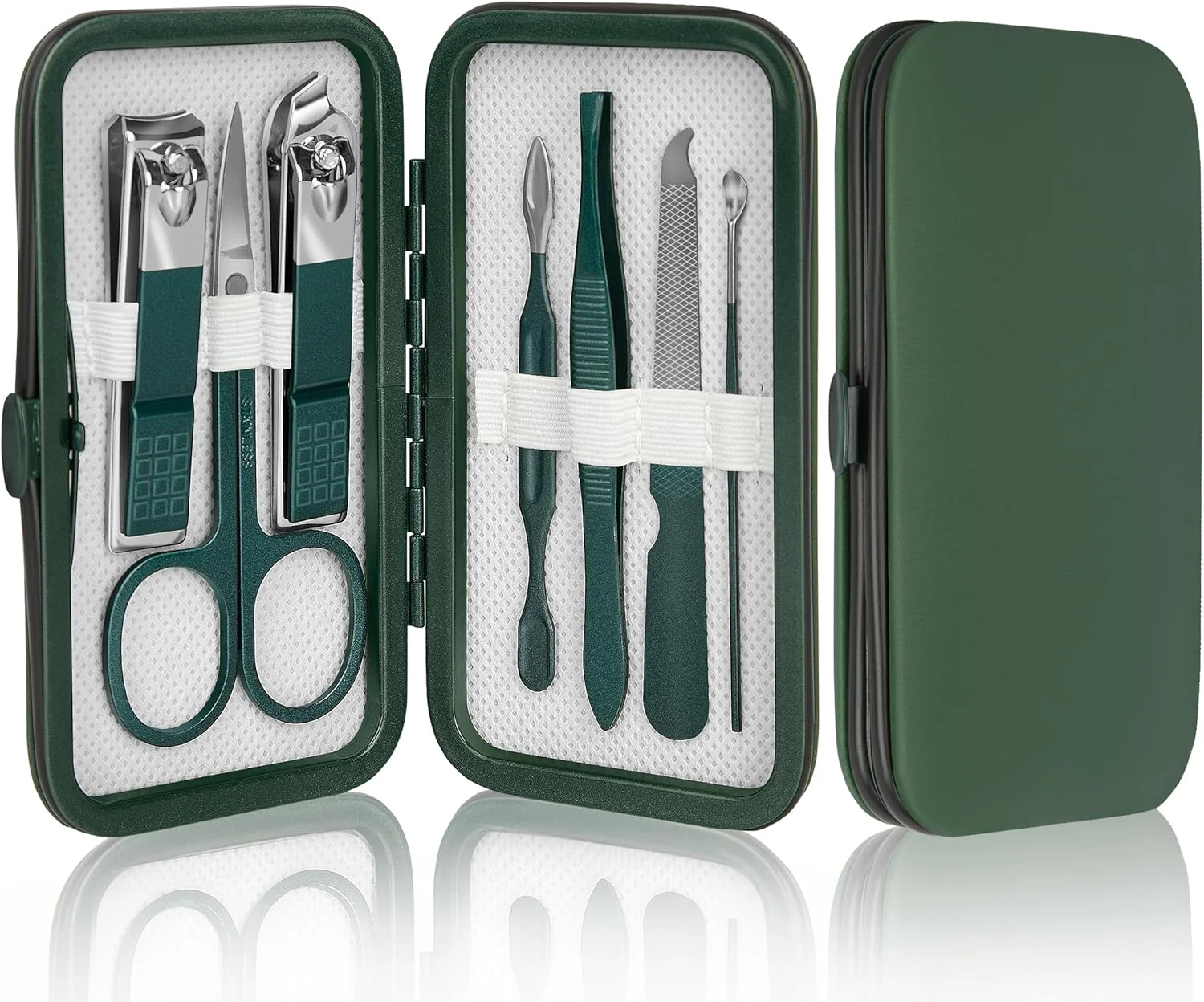 ست ناخن گیر استیل ضد زنگ NINEMAX، کیت حرفه ای مانیکور پدیکور با کیف مسافرتی لوکس، 7 تکه ابزار مراقبت از ناخن قابل حمل، هدیه برای مردان، زنان و سالمندان