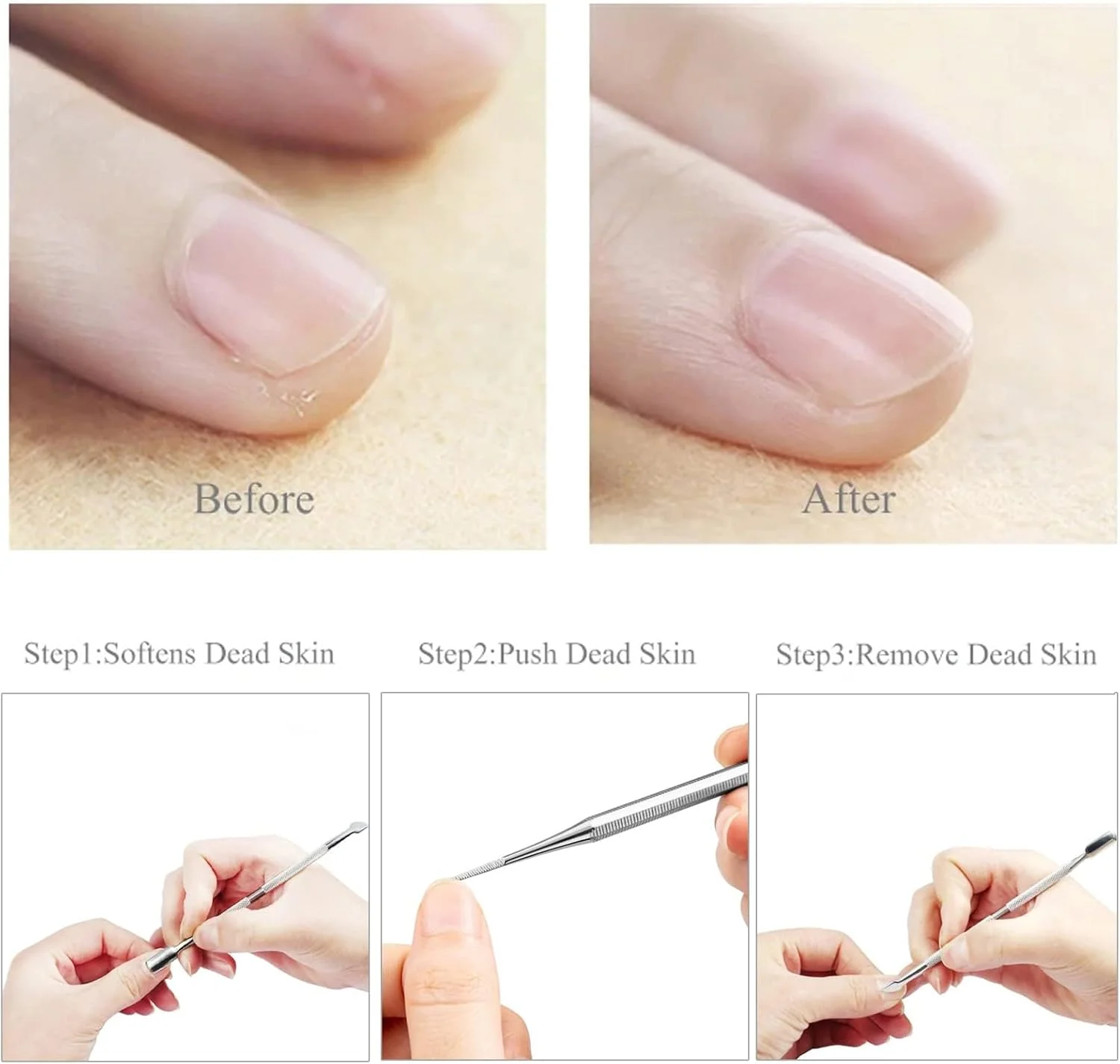 ست ابزار پدیکور شامل سوهان ناخن و ابزار کاشت ناخن، استیل ضد زنگ، سوهان ناخن پا، ست مانیکور و پدیکور استیل ضد زنگ 6 تکه (همراه با جعبه نگهداری)