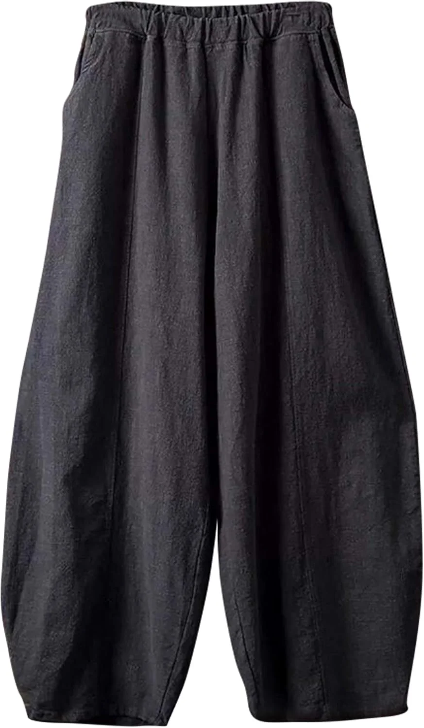 Abtel شلوار زنانه کتان و لینن غیر رسمی، شلوار بلند گشاد و آزاد به سبک هارم، سایز بزرگ، شلوار پاچه گشاد