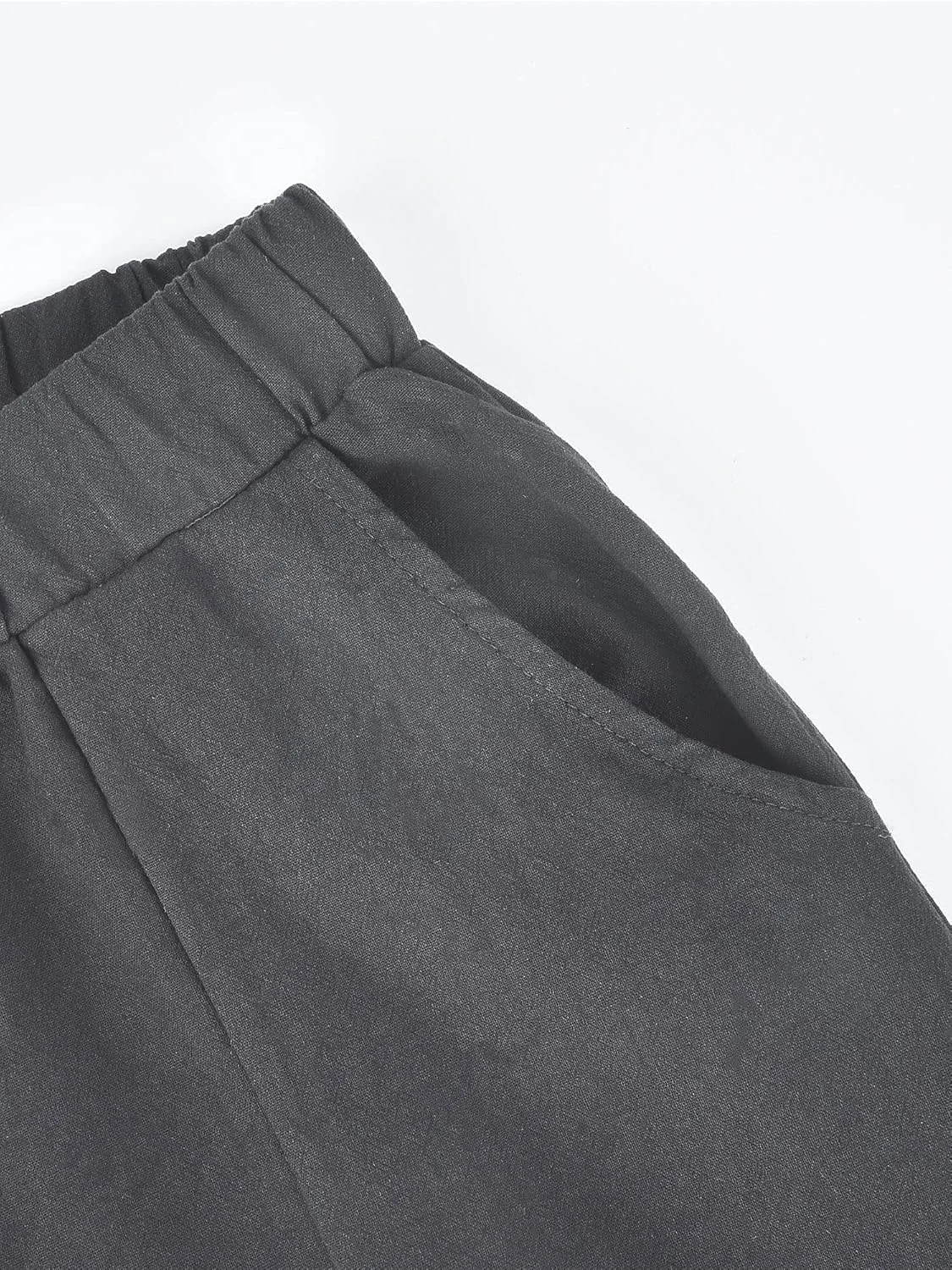 Abtel شلوار زنانه کتان و لینن غیر رسمی، شلوار بلند گشاد و آزاد به سبک هارم، سایز بزرگ، شلوار پاچه گشاد