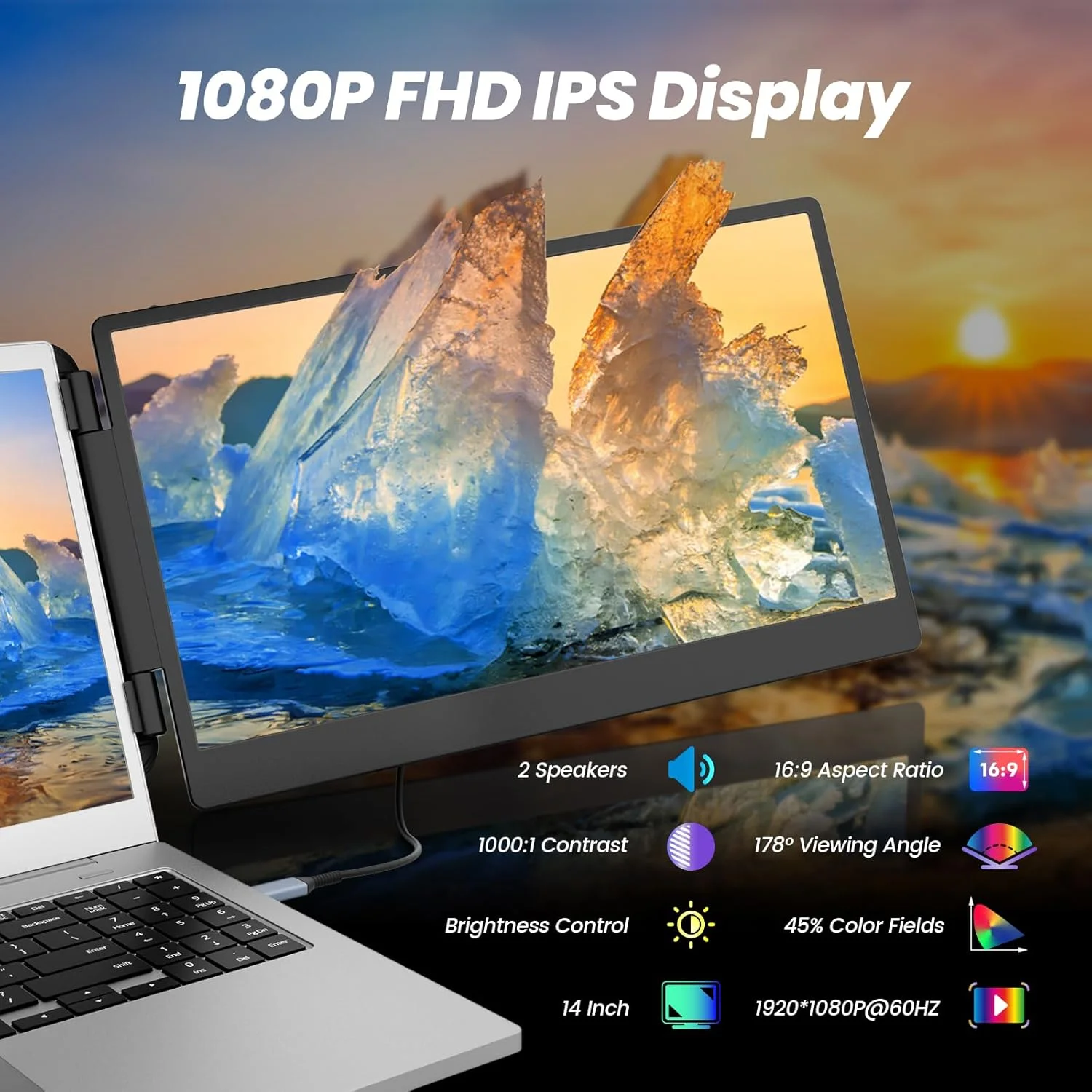 اکستندر صفحه نمایش لپ تاپ 14 اینچی domyfan، مانیتور سه گانه قابل حمل FHD 1080P IPS برای لپ تاپ، اتصال و پخش HDMI/USB-A/Type-C برای ویندوز، مک، اندروید، کروم، سوییچ و PS5، سازگار با لپ تاپ های 13.3 تا 17 اینچی اکستندر صفحه نمایش لپ تاپ 14 اینچی domyfan، مانیتور سه گانه قابل حمل FHD 1080P IPS برای لپ تاپ، اتصال و پخش HDMI/USB-A/Type-C برای ویندوز، مک، اندروید، کروم، سوییچ و PS5، سازگار با لپ تاپ های 13.3 تا 17 اینچی