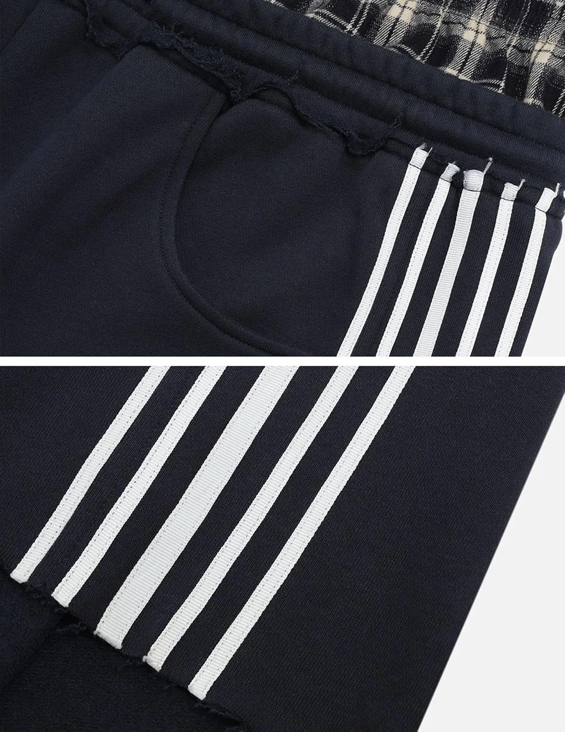 شلوار گرمکن پاچه گشاد زنانه الفریک ادن با طرح تکه دوزی چهارخانه، شلوار بلند و آزاد با جیب شلوار گرمکن پاچه گشاد زنانه الفریک ادن با طرح تکه دوزی چهارخانه، شلوار بلند و آزاد با جیب