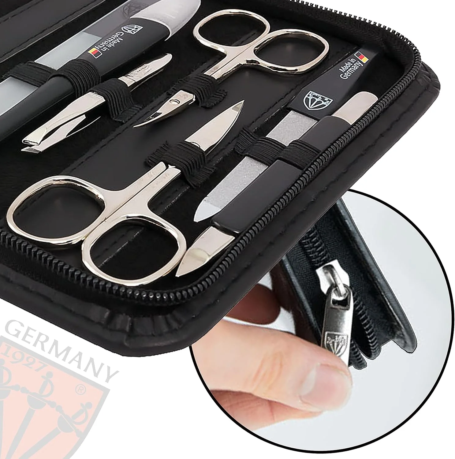 ست مانیکور و پدیکور 11 تکه تری سورز آلمان با کیف چرمی اصل - ساخت زولینگن/آلمان