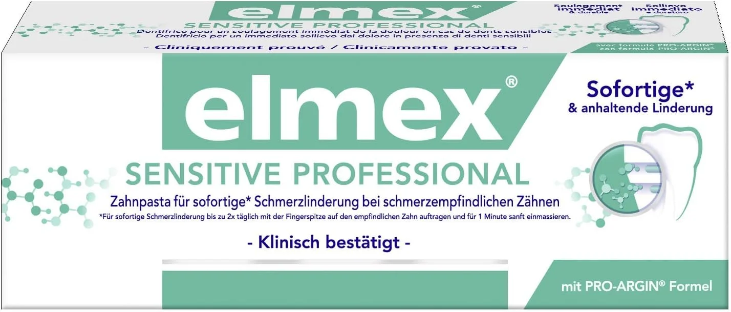 خمیر دندان elmex Sensitive Professional، 1 عدد 20 میلی لیتر - خمیر دندان برای دندان های حساس به درد، اندازه مناسب برای تست و مسافرت