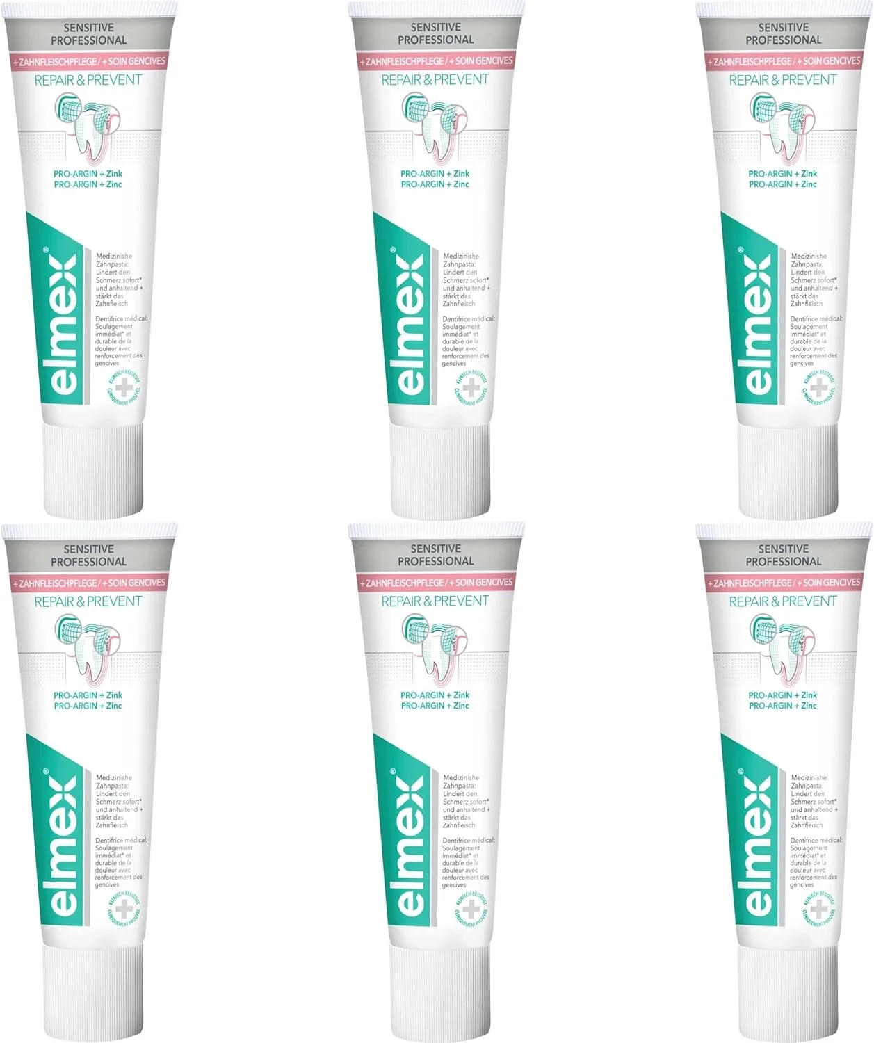 خمیر دندان المکس مدل Sensitive Professional Repair & Prevent حجم 75 میلی لیتر بسته 6 عددی