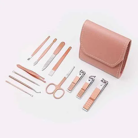 ست مانیکور تزویق، ست پدیکور 12 در 1، ست حرفه ای ناخن گیر، ست مسافرتی مانیکور زنانه، صورتی ست مانیکور تزویق، ست پدیکور 12 در 1، ست حرفه ای ناخن گیر، ست مسافرتی مانیکور زنانه، صورتی