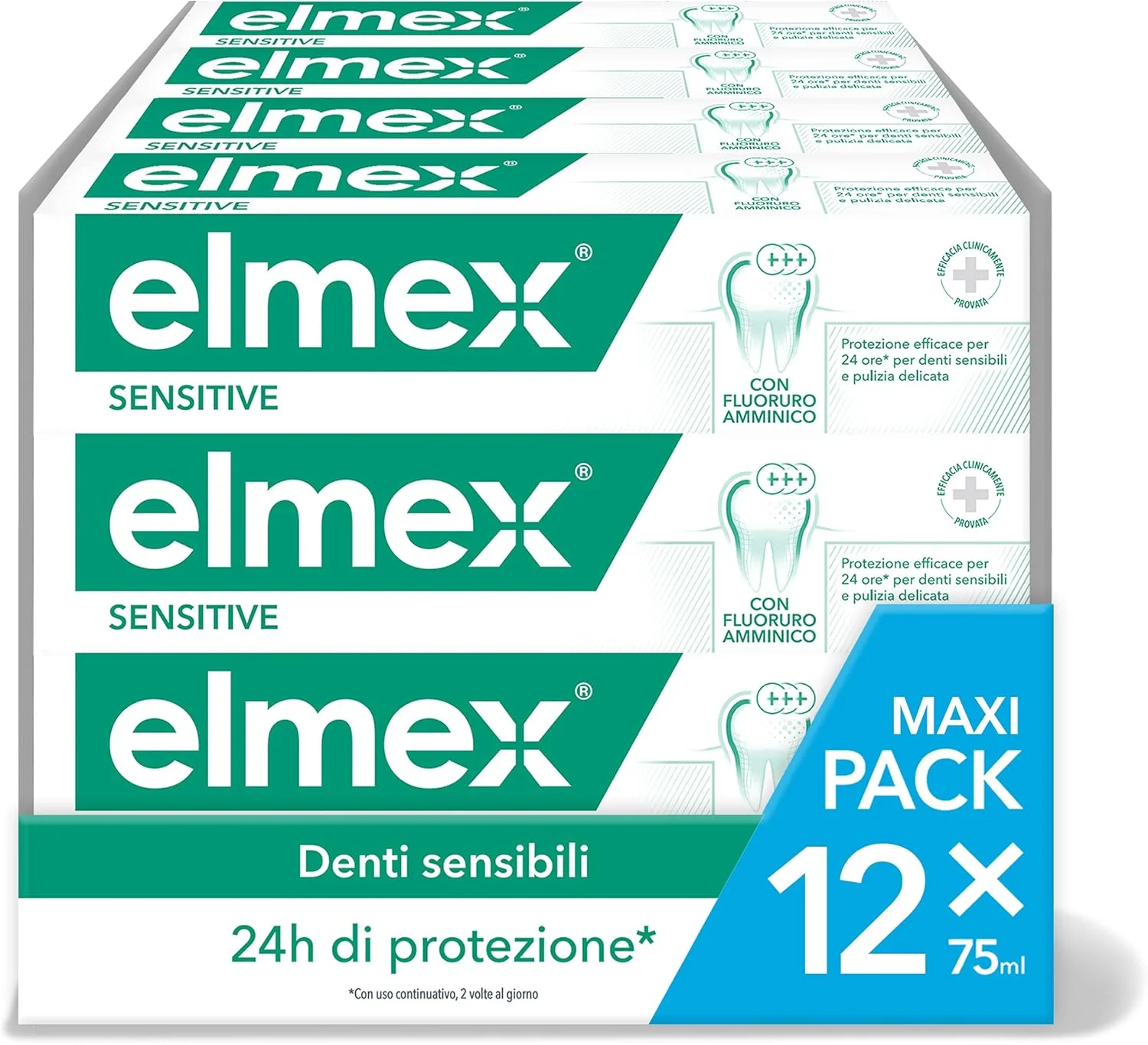 خمیر دندان المکس Sensitive، درمان دندان های حساس، تسکین و محافظت موثر در برابر حساسیت دندان با آمینوفلوراید ۱۲ عدد ۷۵ میلی لیتری خمیر دندان المکس Sensitive، درمان دندان های حساس، تسکین و محافظت موثر در برابر حساسیت دندان با آمینوفلوراید ۱۲ عدد ۷۵ میلی لیتری